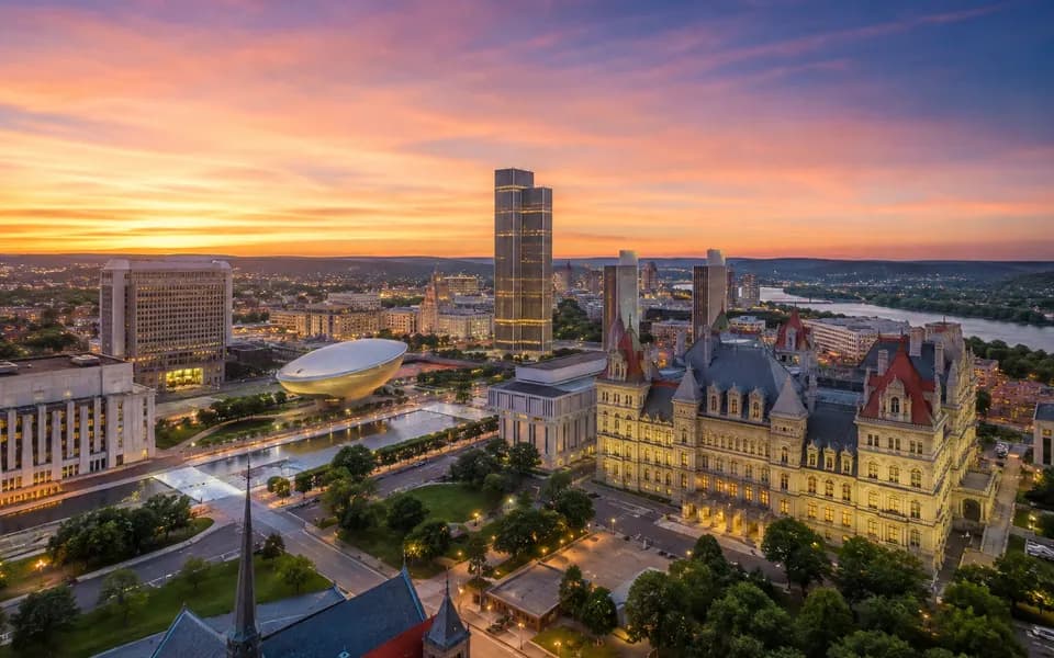 Aerial view of Albany, NY