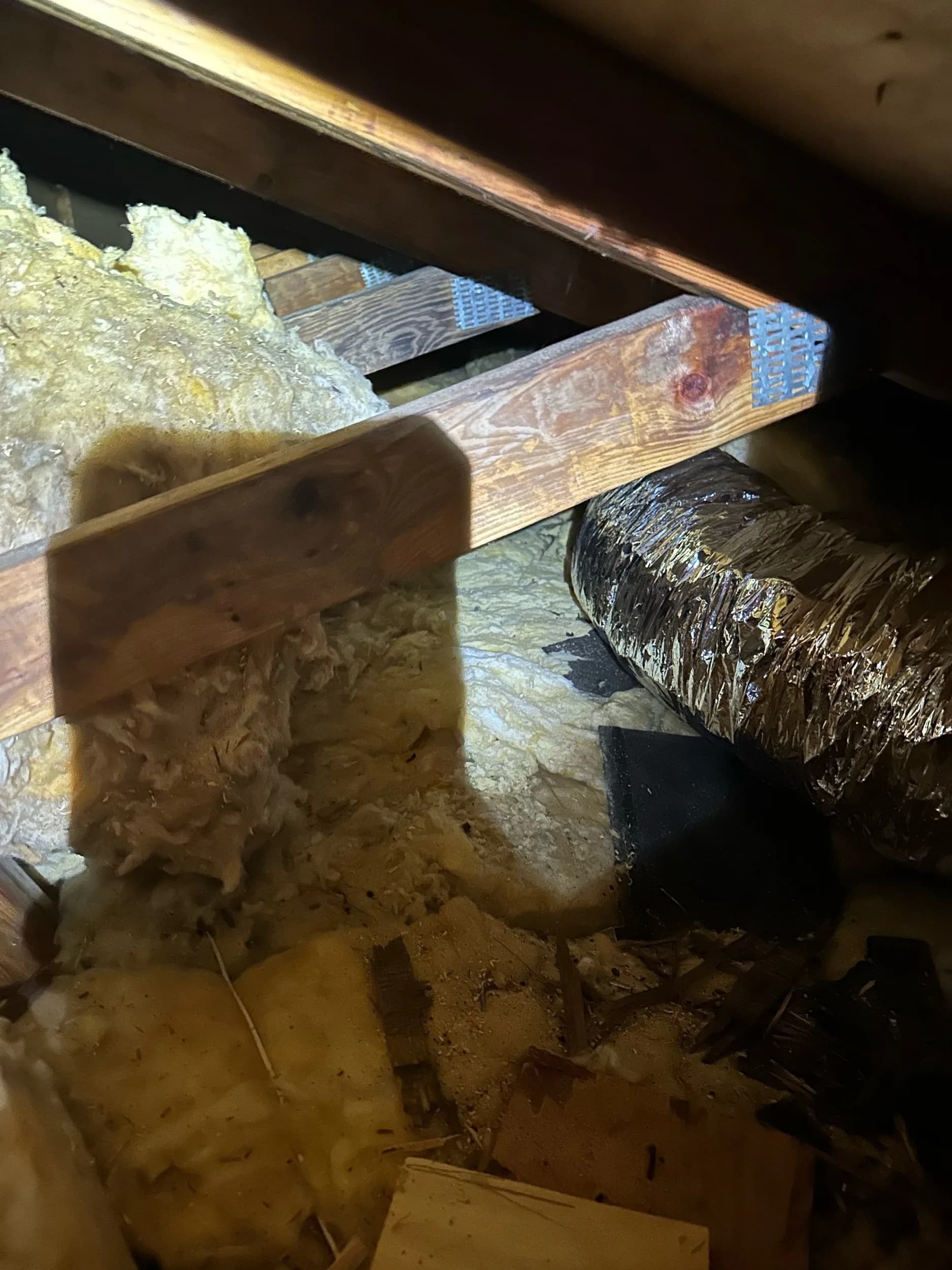 Attic Duct Radiant Barrier Rafter Closeup