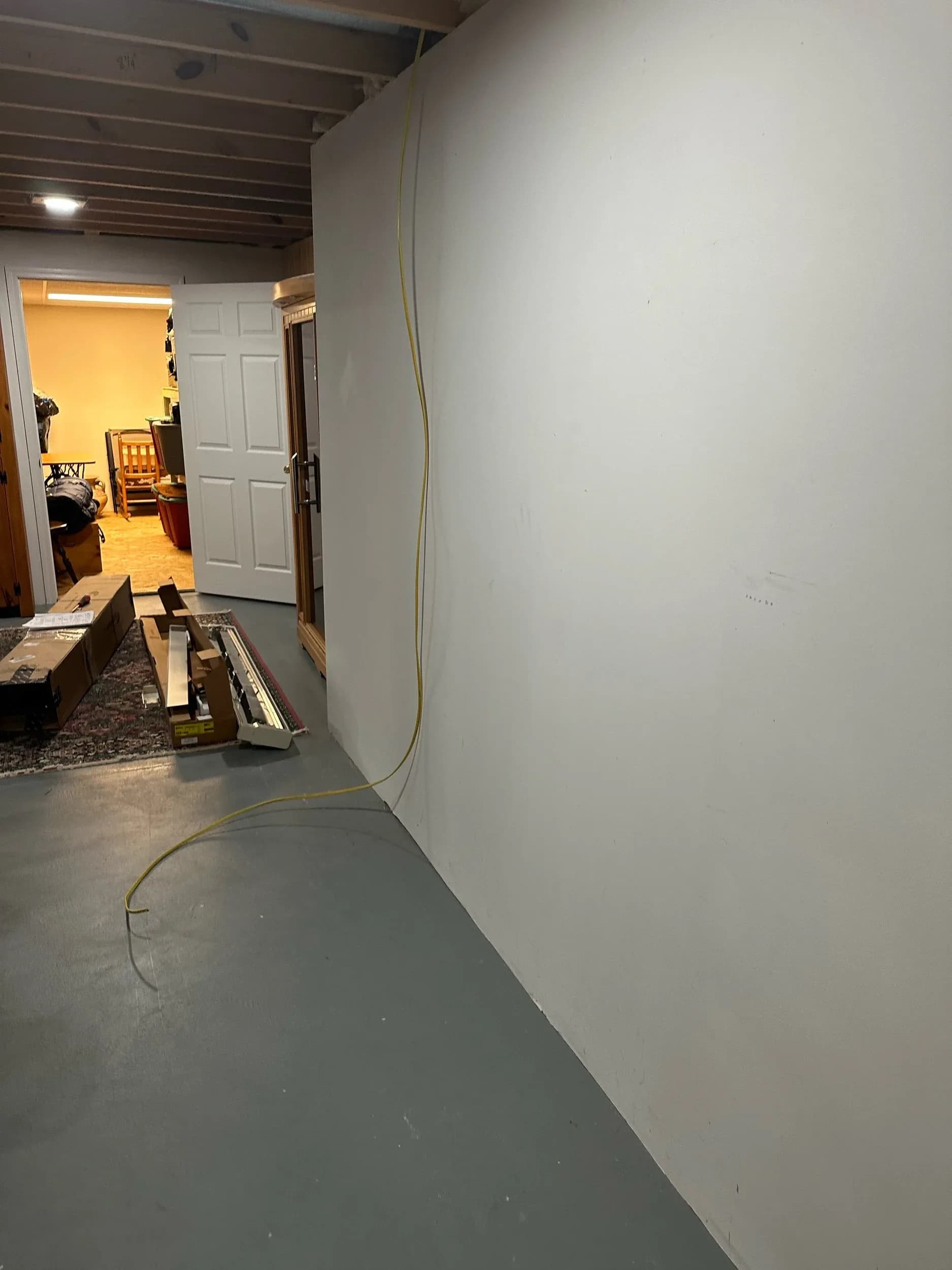 Basement Hallway Extension Cord Electrical Rough In