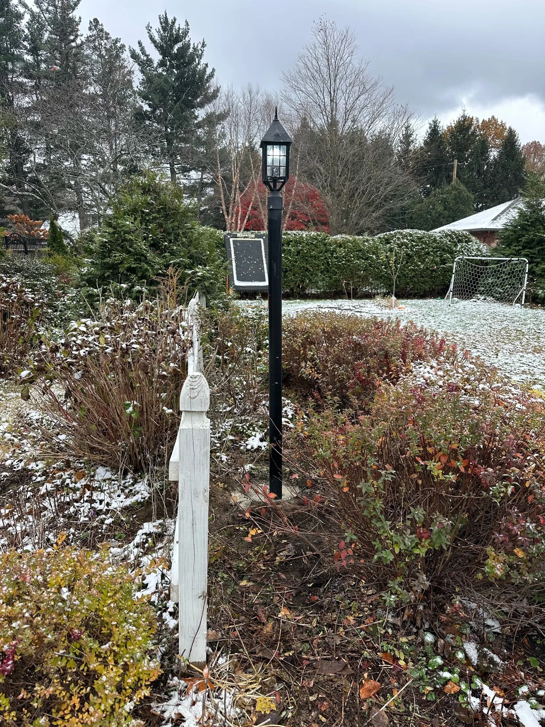 Black Outdoor Lamp Post Solar Light Backyard Garden