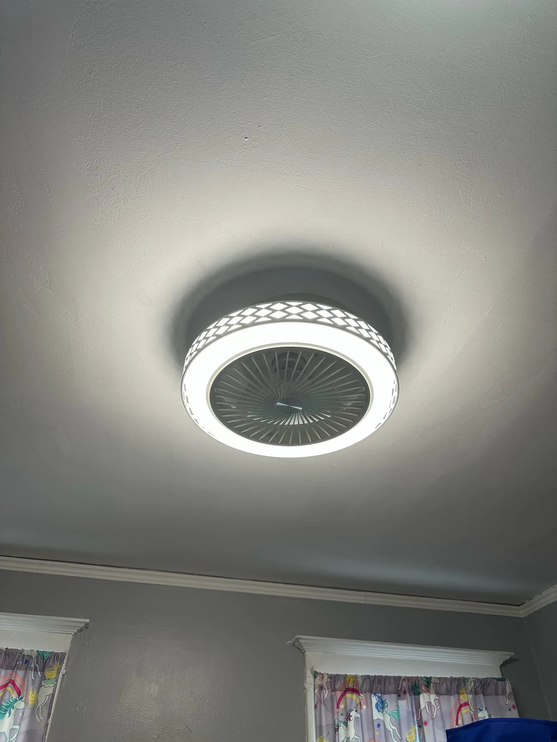 Bladeless Ceiling Fan Light Kids Bedroom Installation