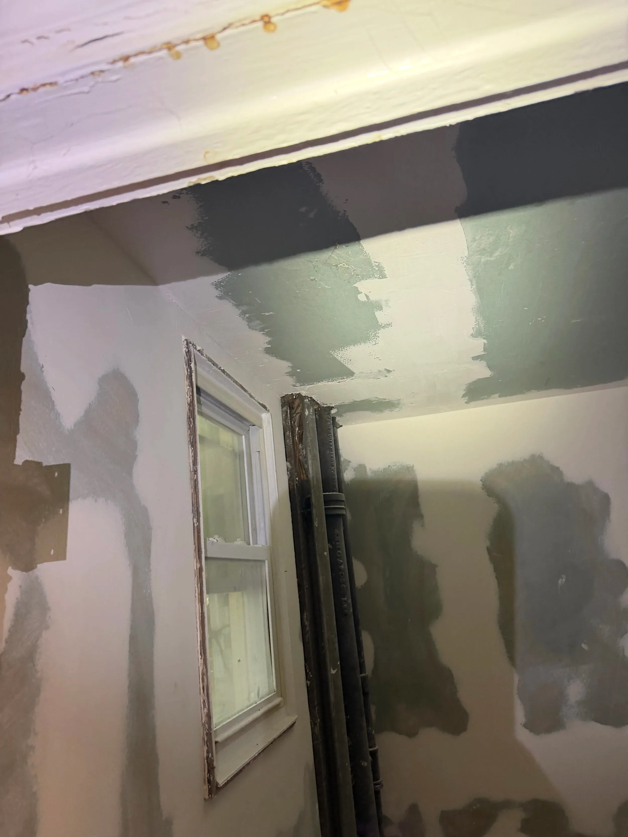 Ceiling Water Damage Repair Primer Patch Window