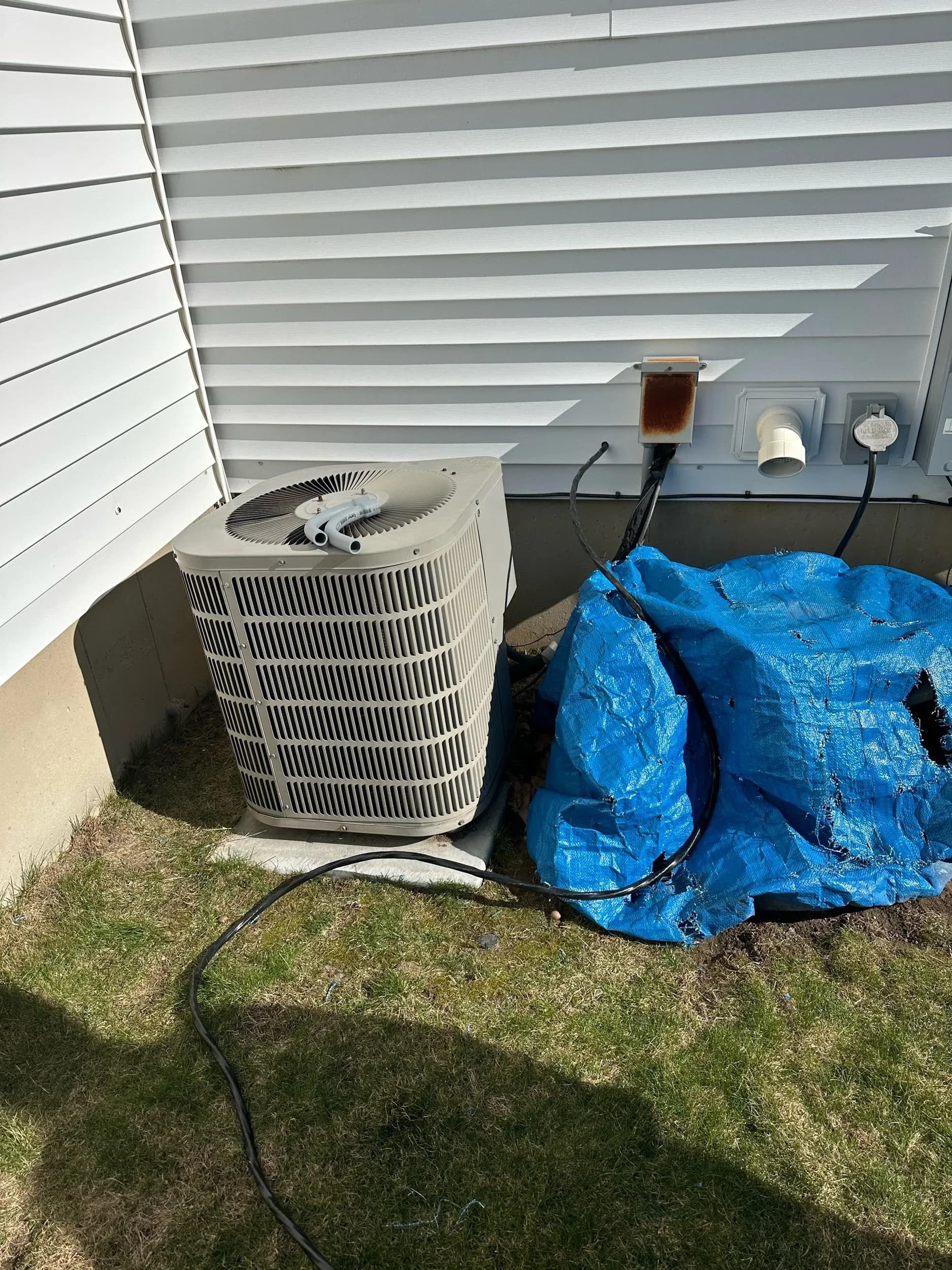 Central Air Conditioner Condenser Electrical Disconnect Install