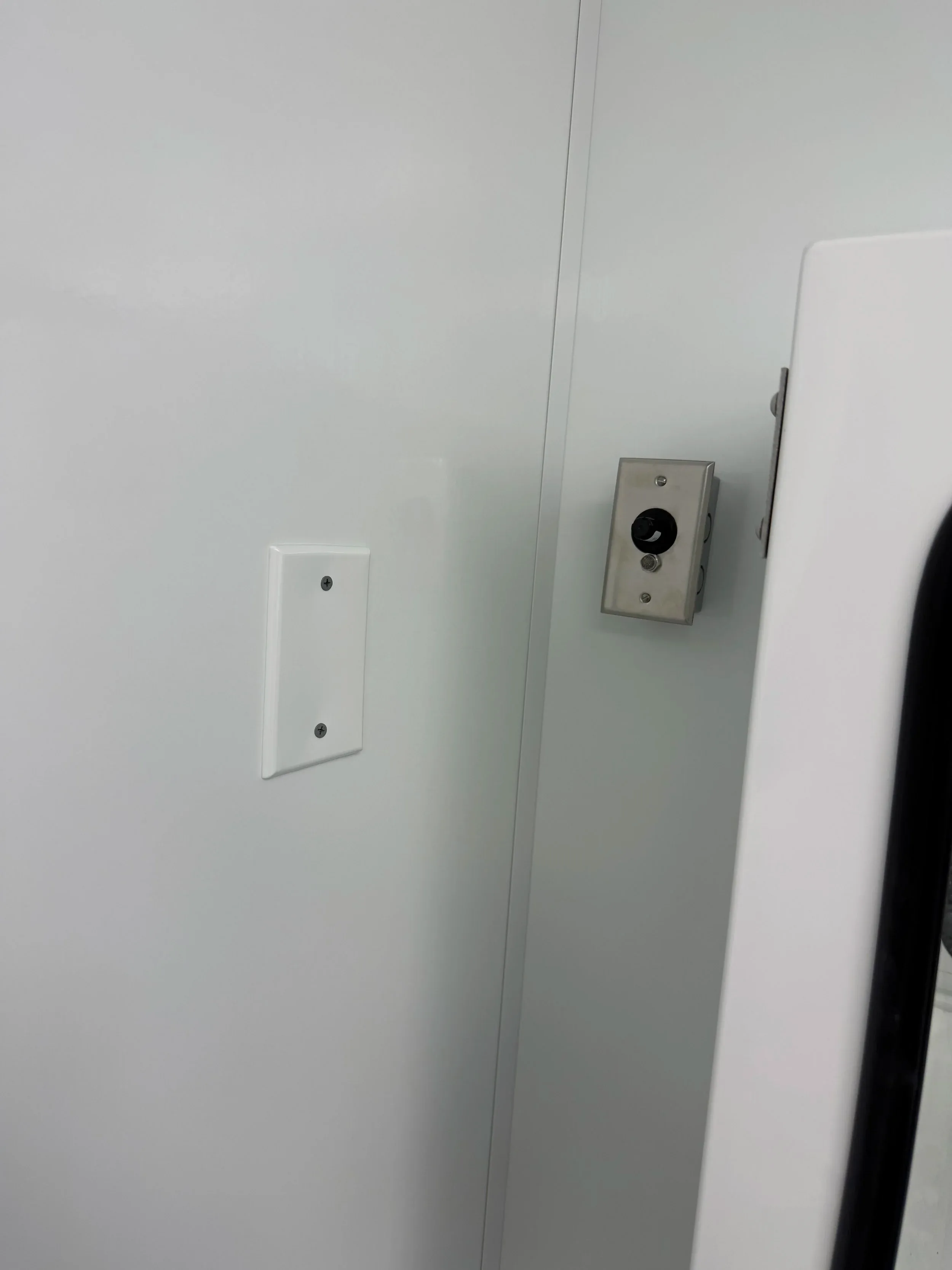 Cleanroom Door Keyed Access Switch Blank Plate Closeup