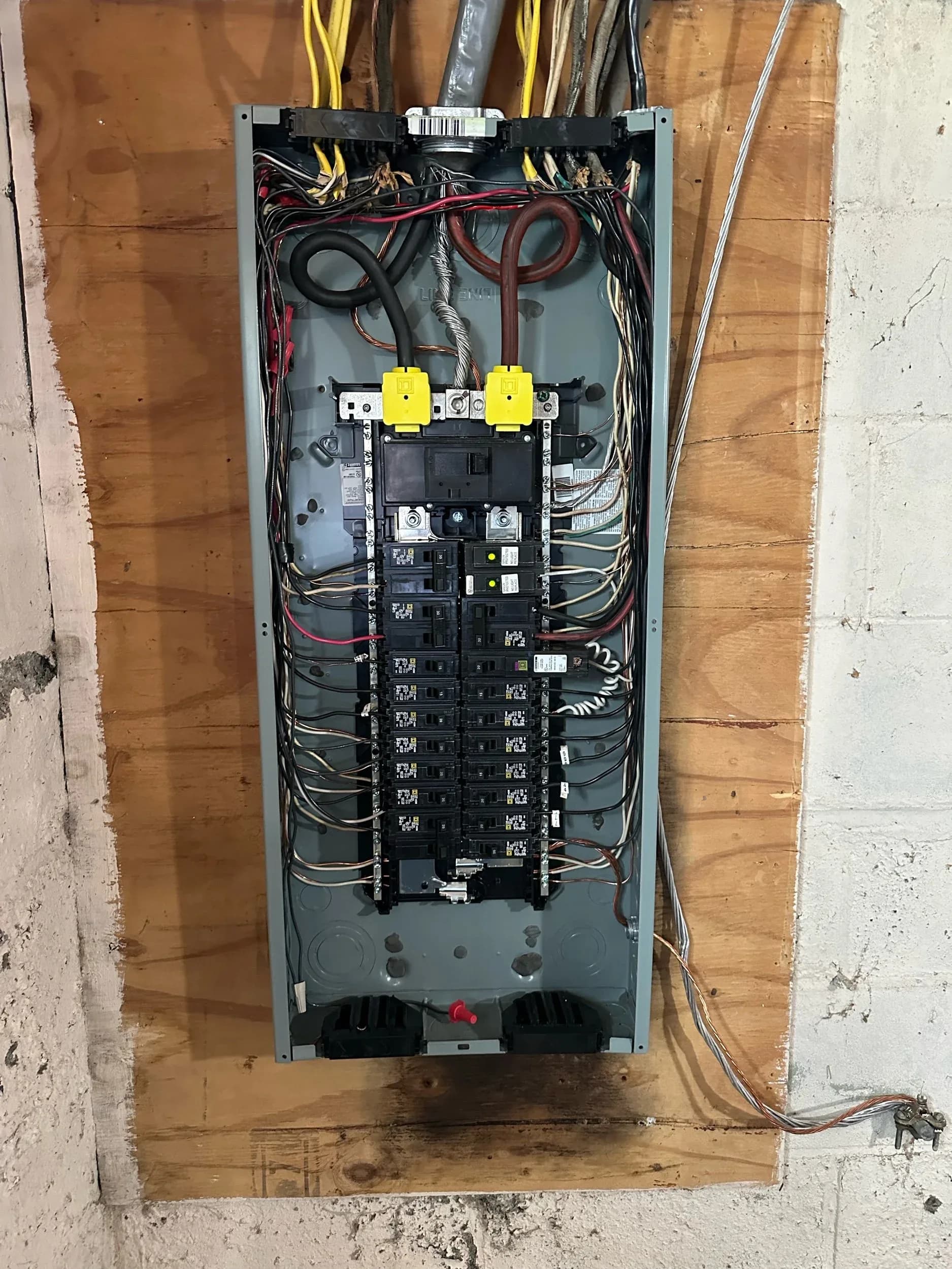 Completed Basement Electrical Panel With Labeled Breakers