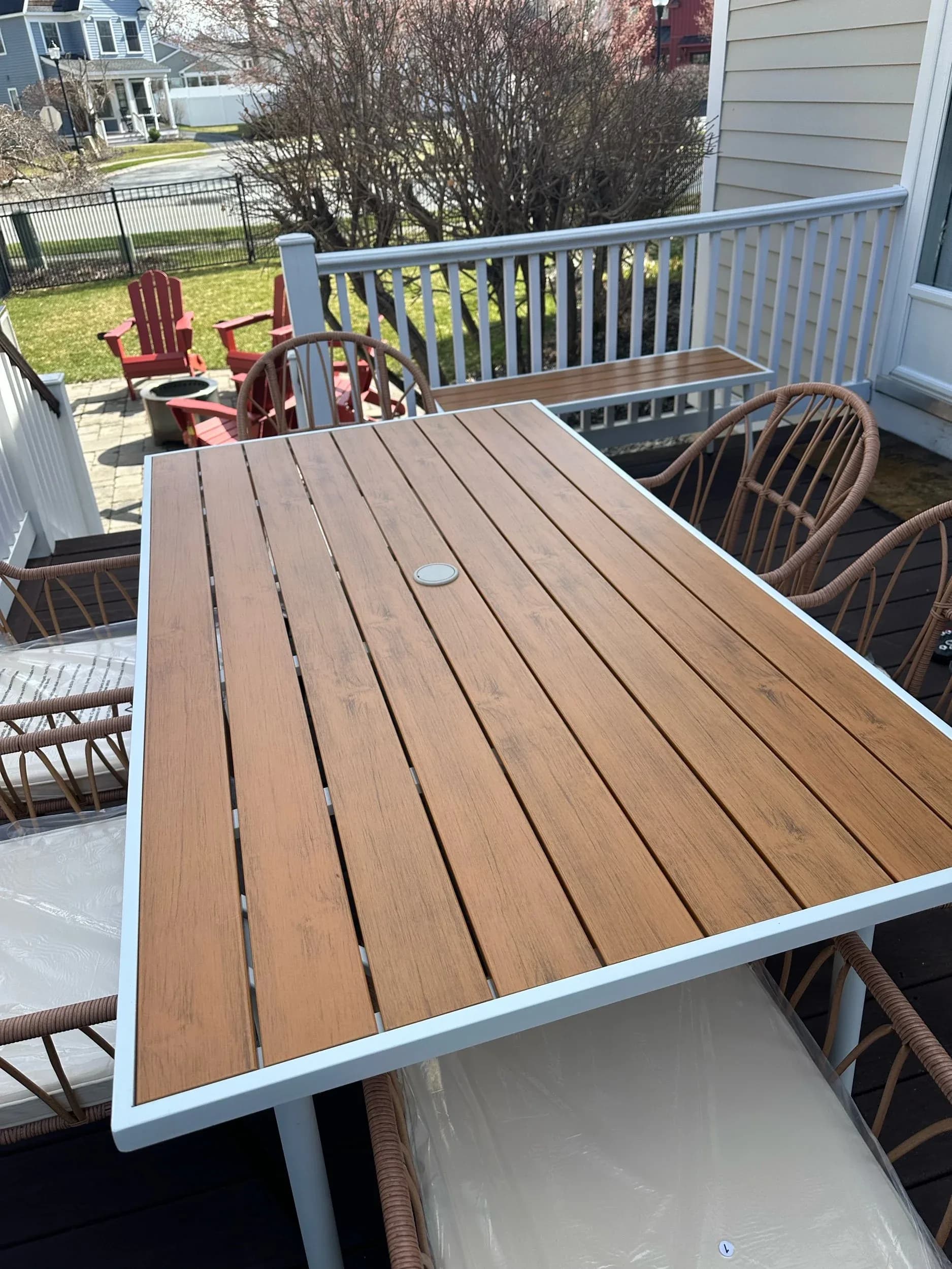 Composite Patio Dining Table Deck Furniture Install