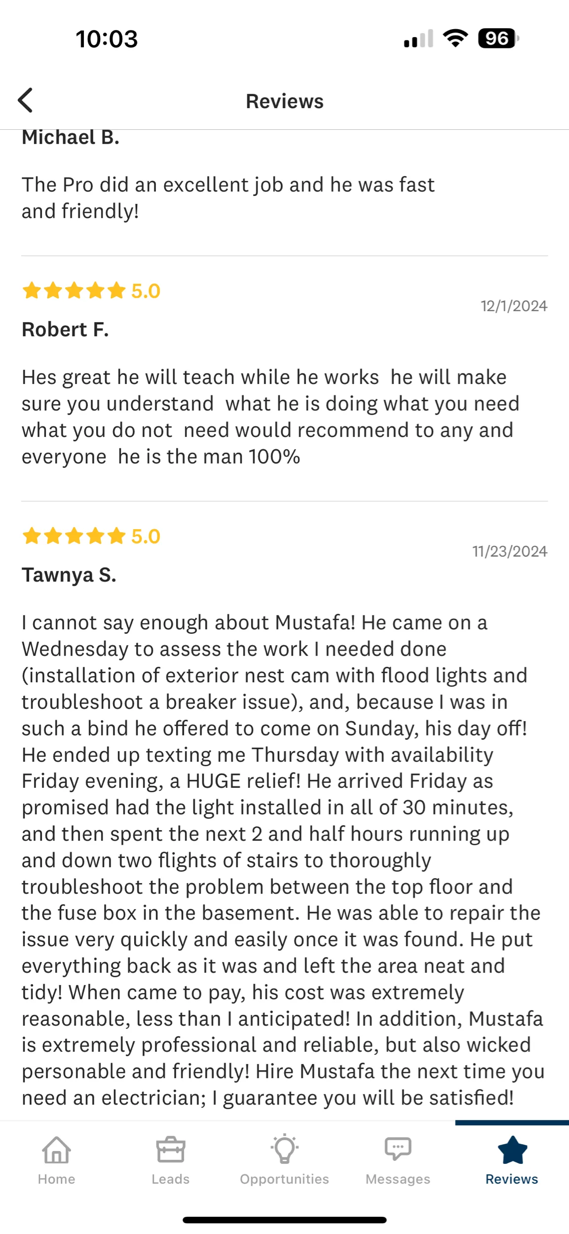 Customer Review Screenshot Nest Cam Flood Light Breaker Repair