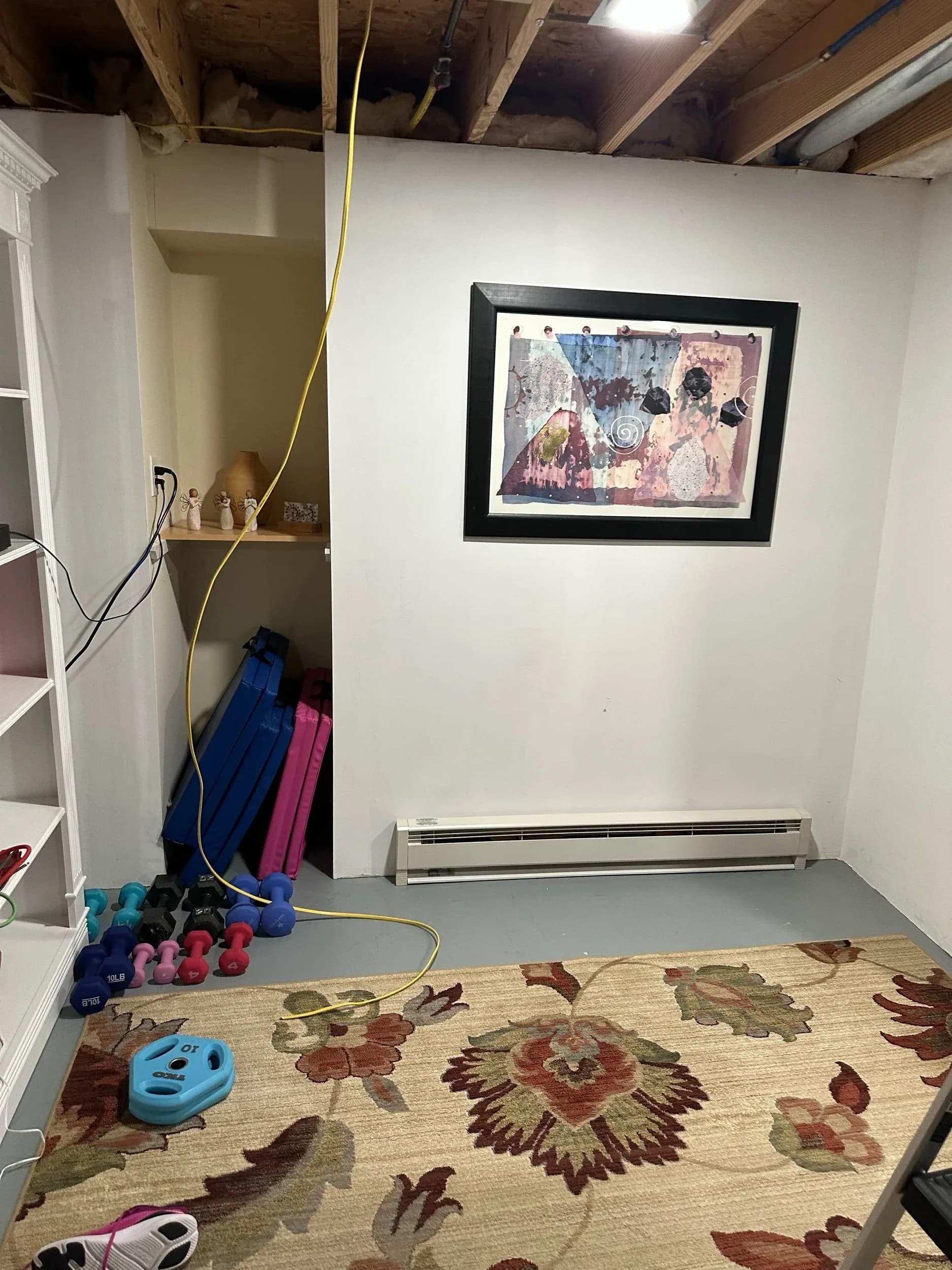 Electric Baseboard Heater Installed In Basement Home Gym