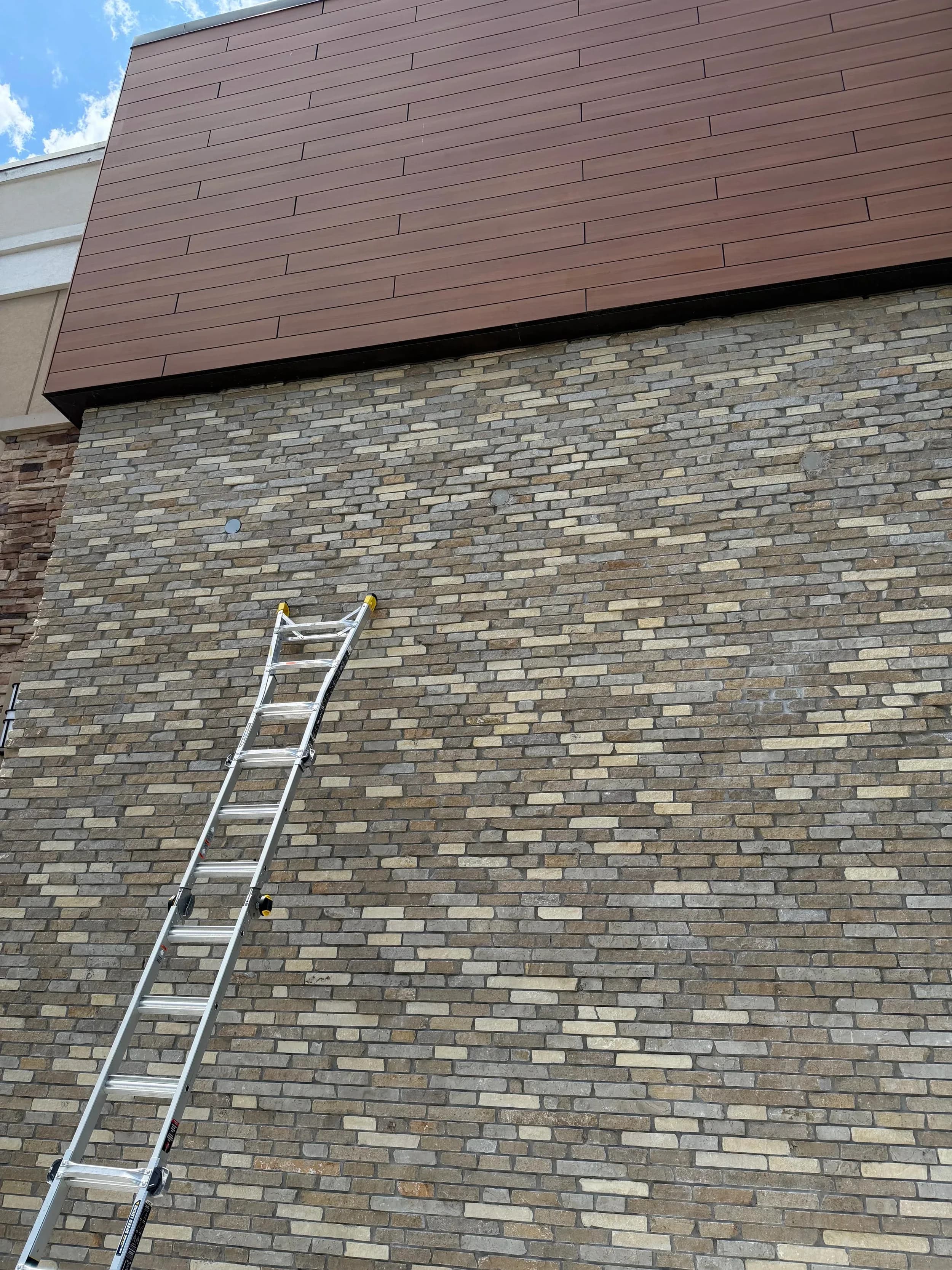 Extension Ladder Commercial Brick Exterior Wall Access