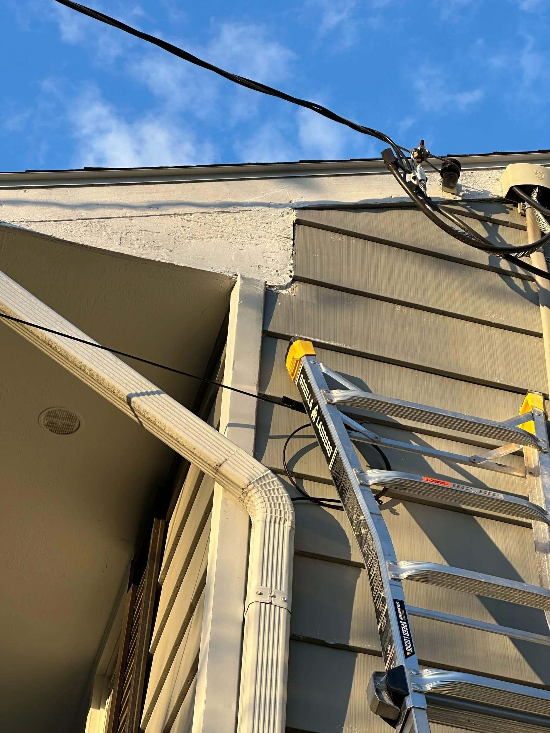 Extension Ladder Electrical Service Mast Connection Siding