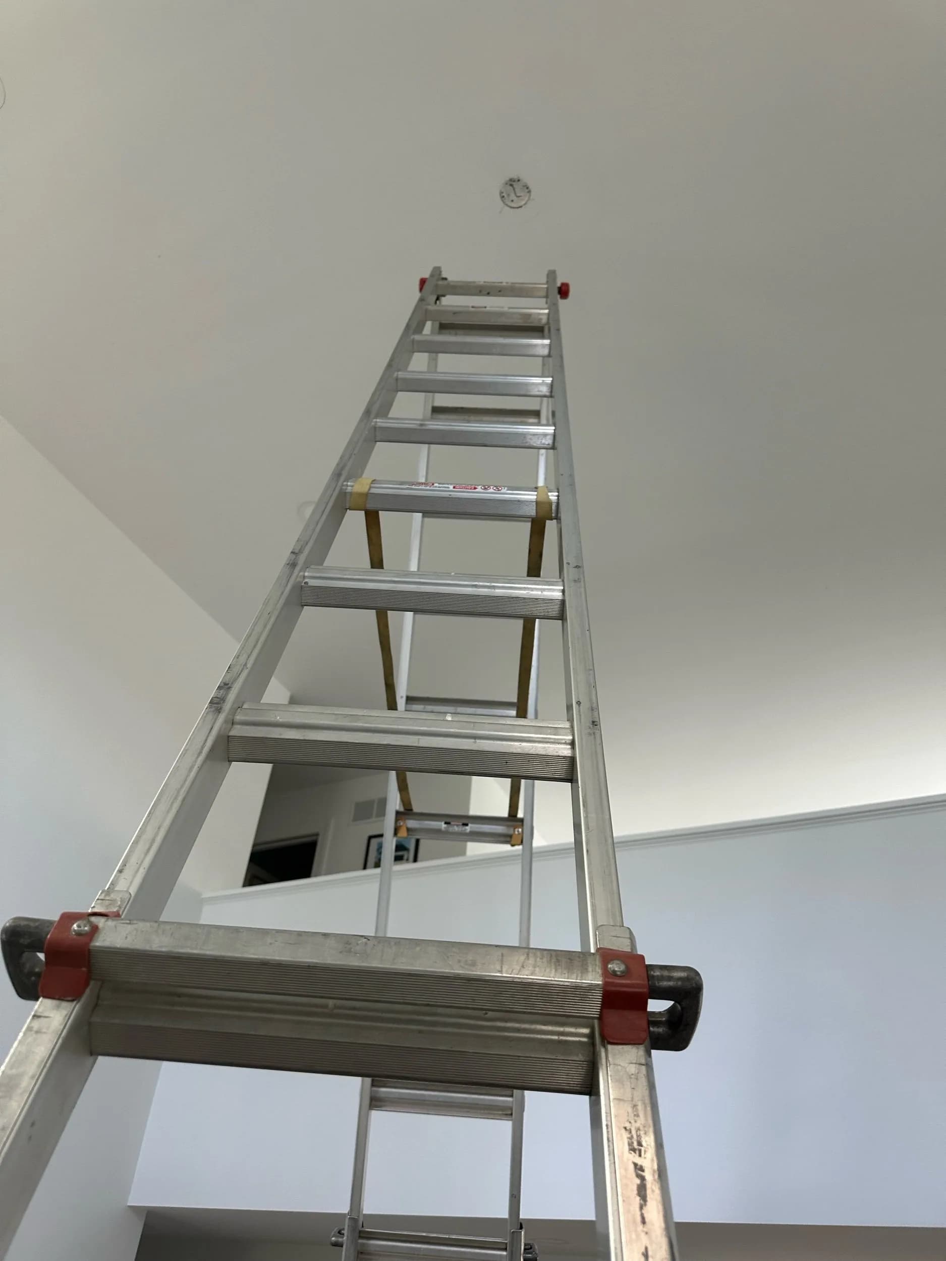 Extension Ladder Stairwell Ceiling Mount Closeup