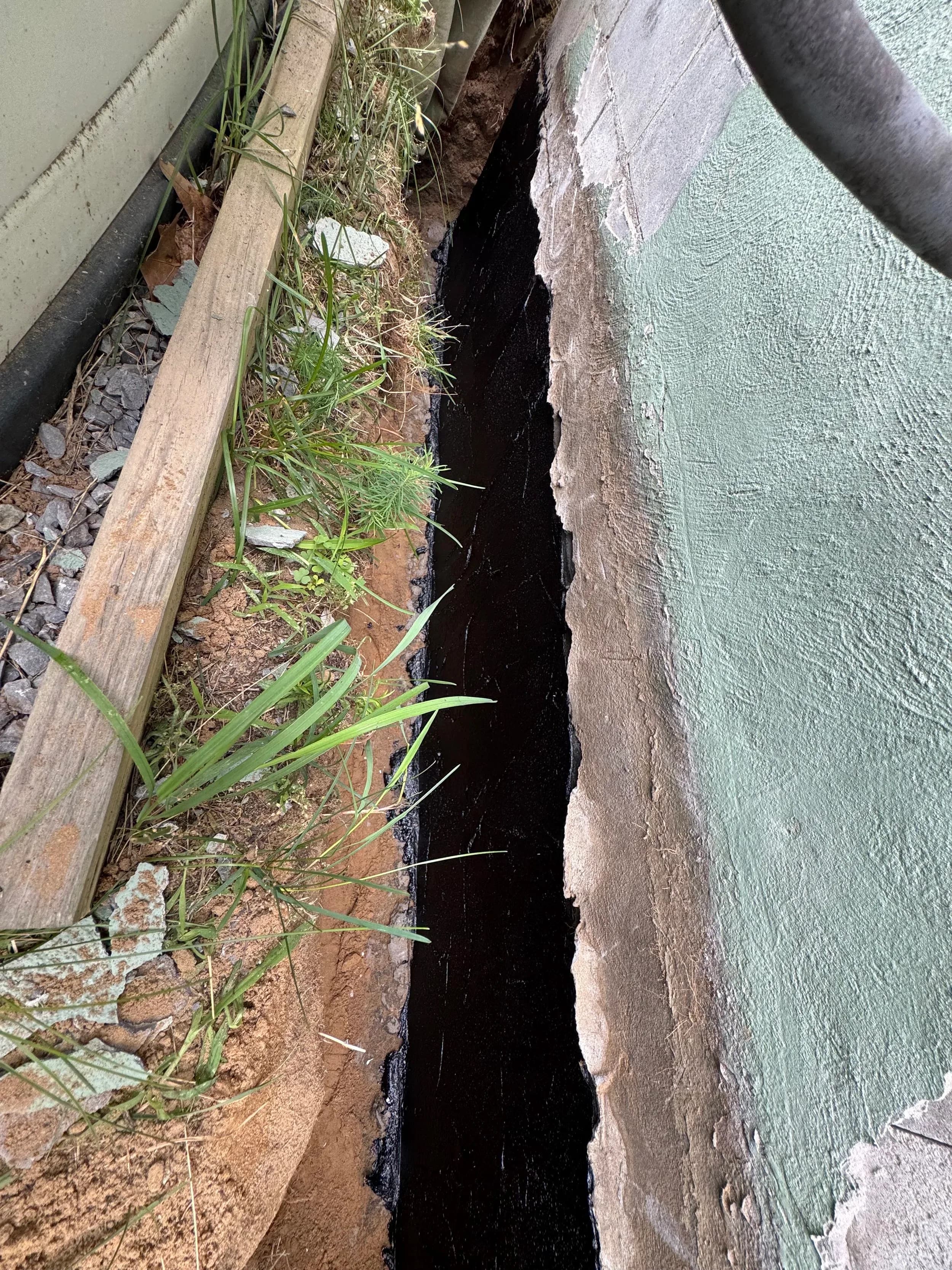 Foundation Waterproofing Membrane Trench Vertical View