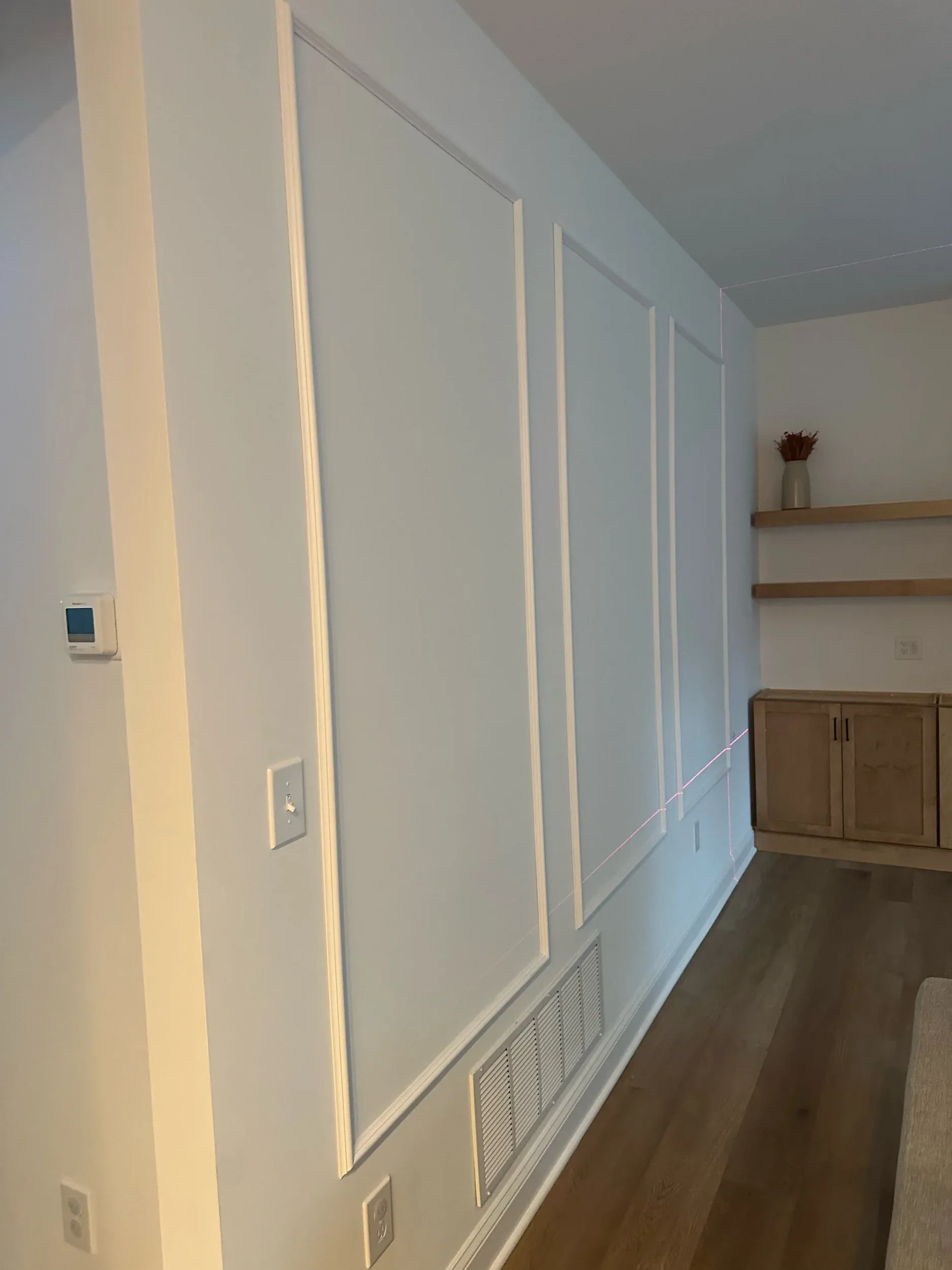Hallway Wainscoting Panel Thermostat Light Switch