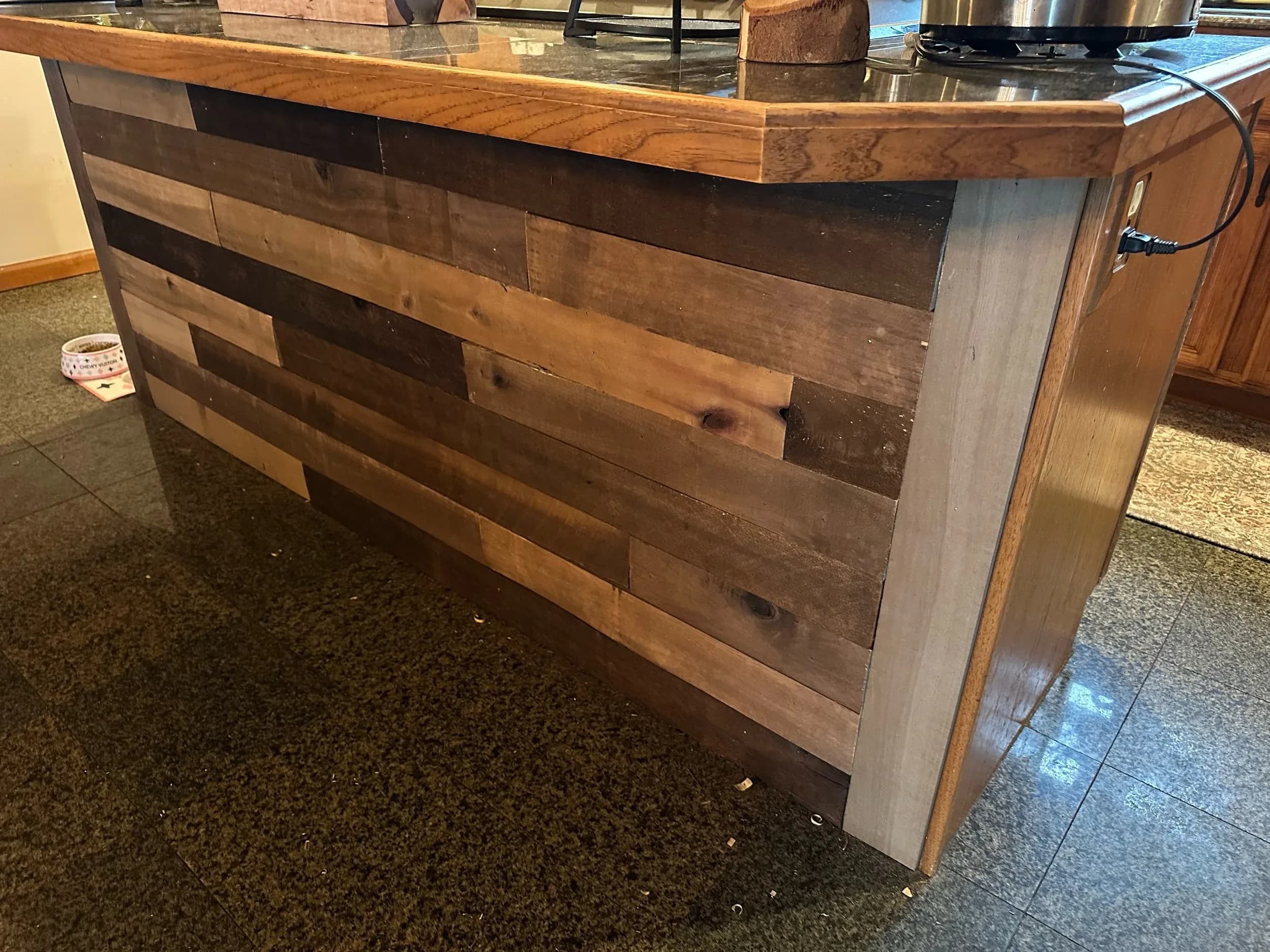 Kitchen Island Wood Plank Siding Outlet View