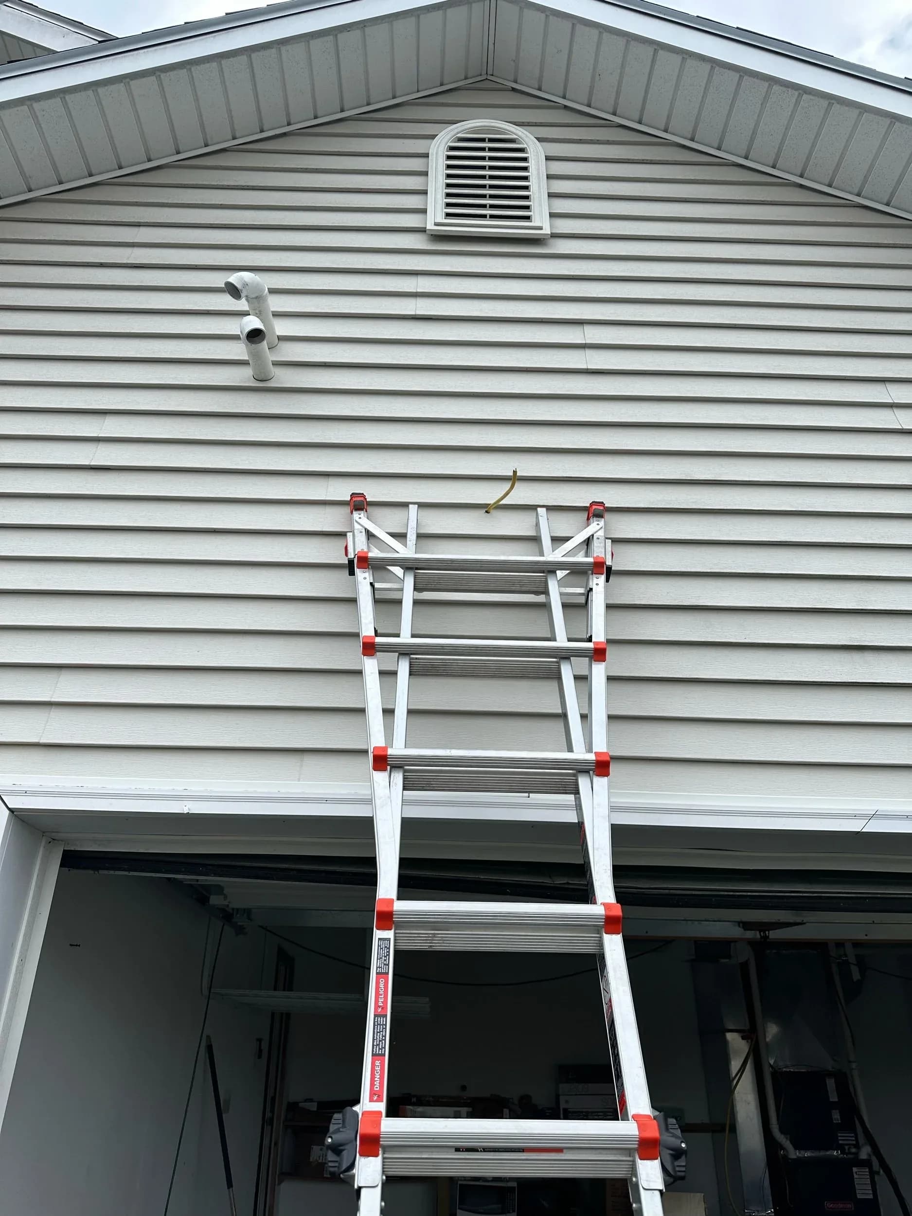 Ladder Garage Gable Dryer Vent Lighting Prep