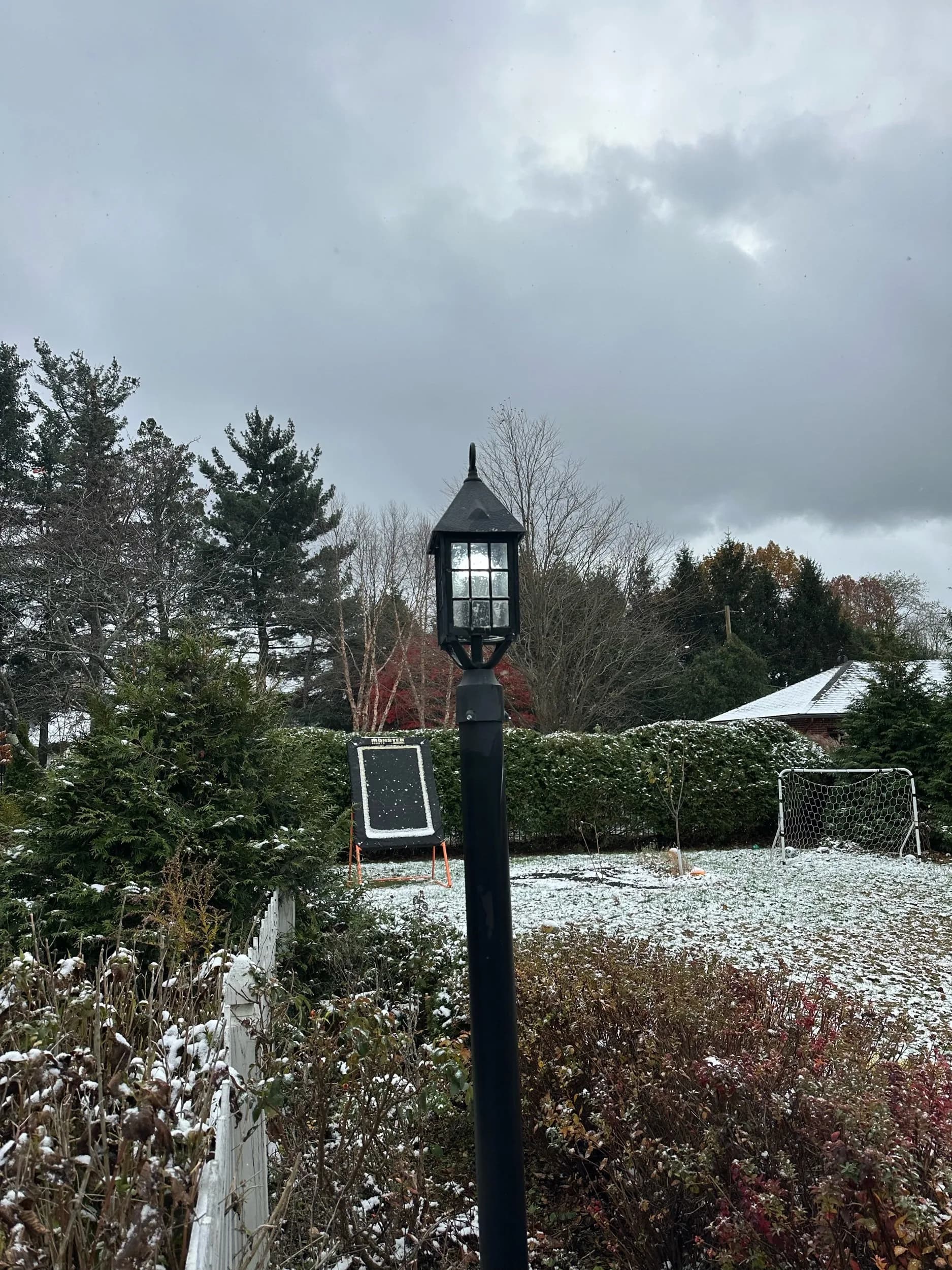Lantern Style Outdoor Post Light Fixture Closeup