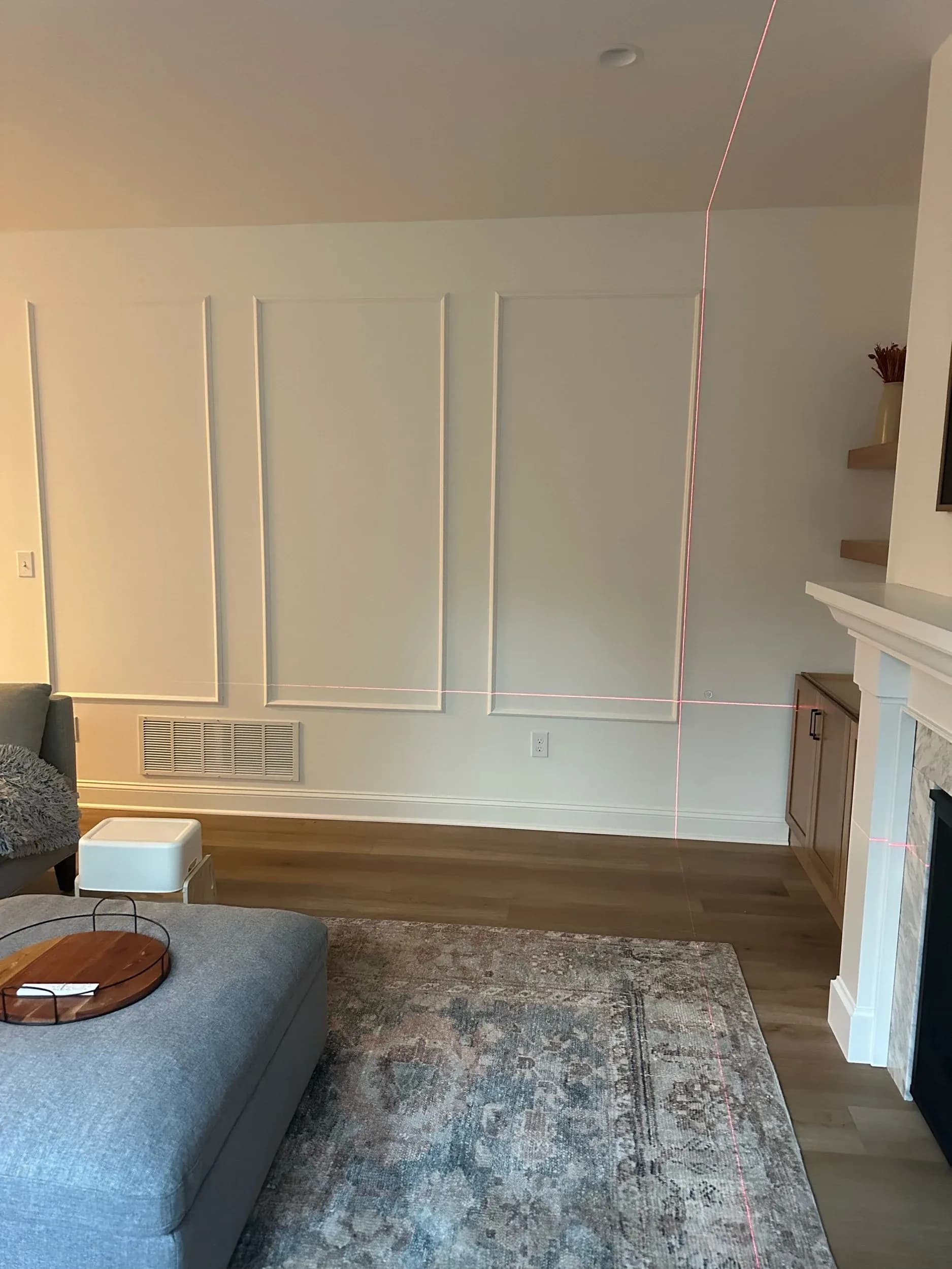 Living Room Fireplace Wall Panel Laser Layout Outlet