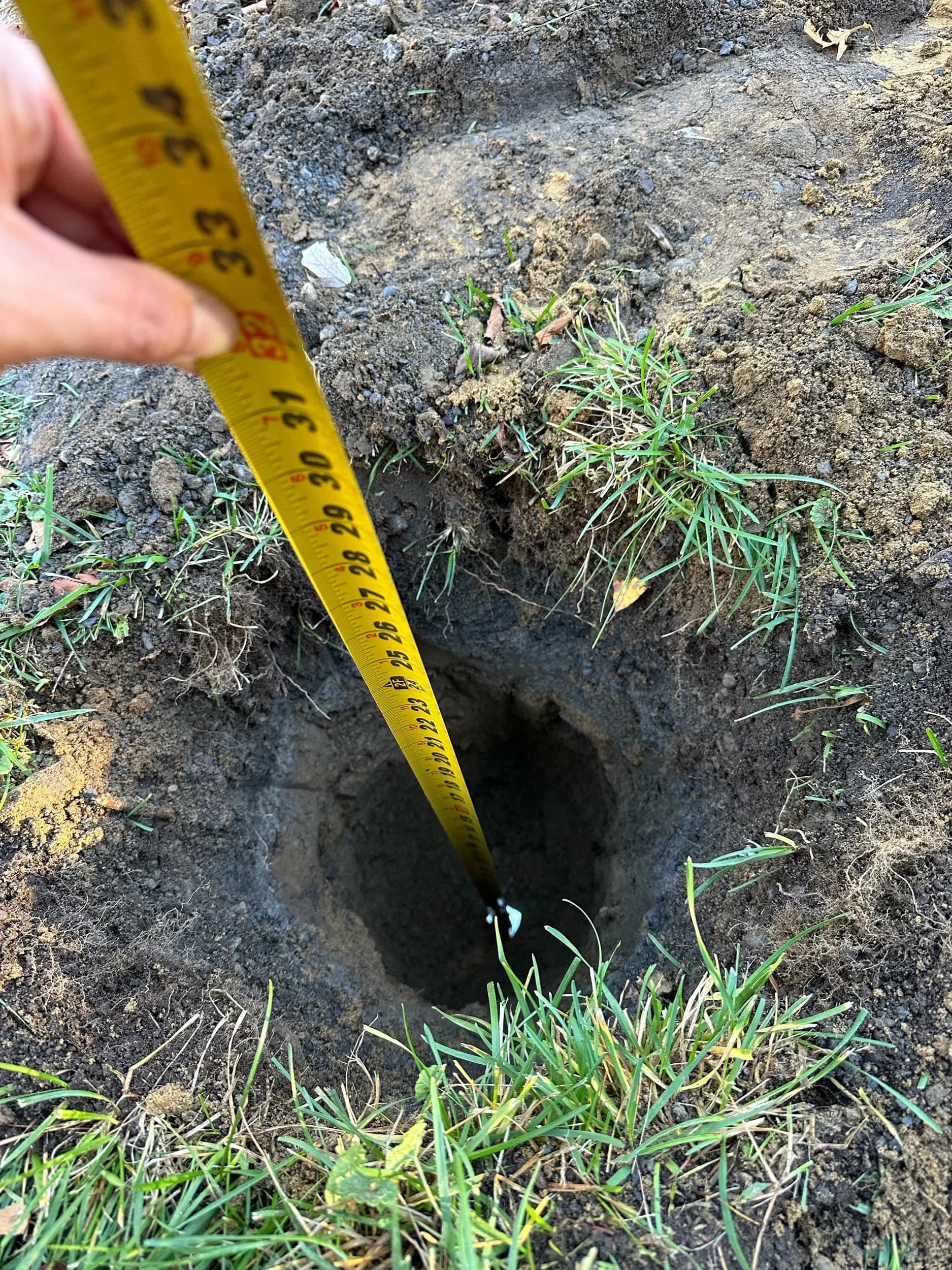Measuring Post Hole Depth For Address Sign Installation