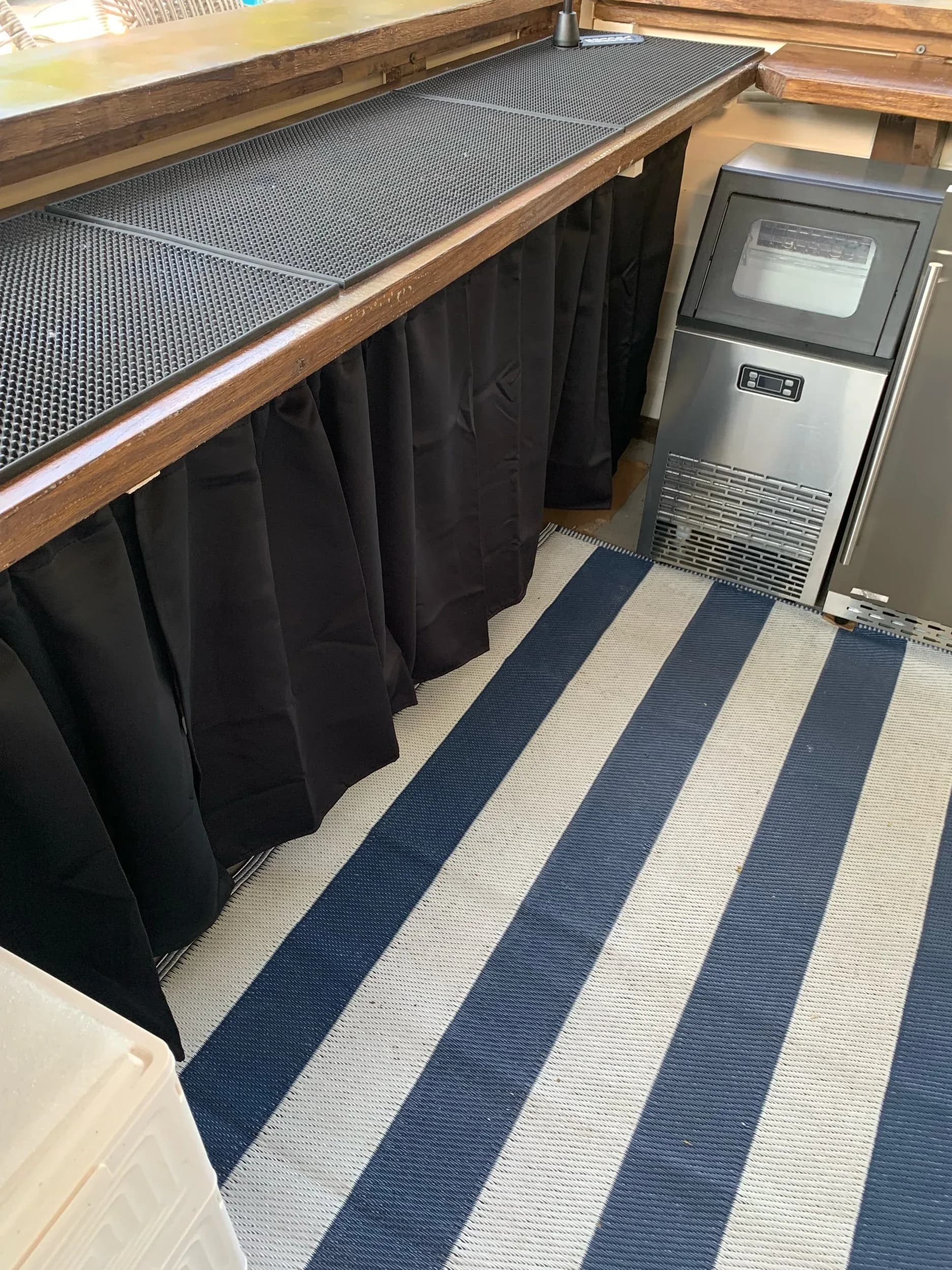 Outdoor Bar Dartboard Cabinet And Electrical Outlet
