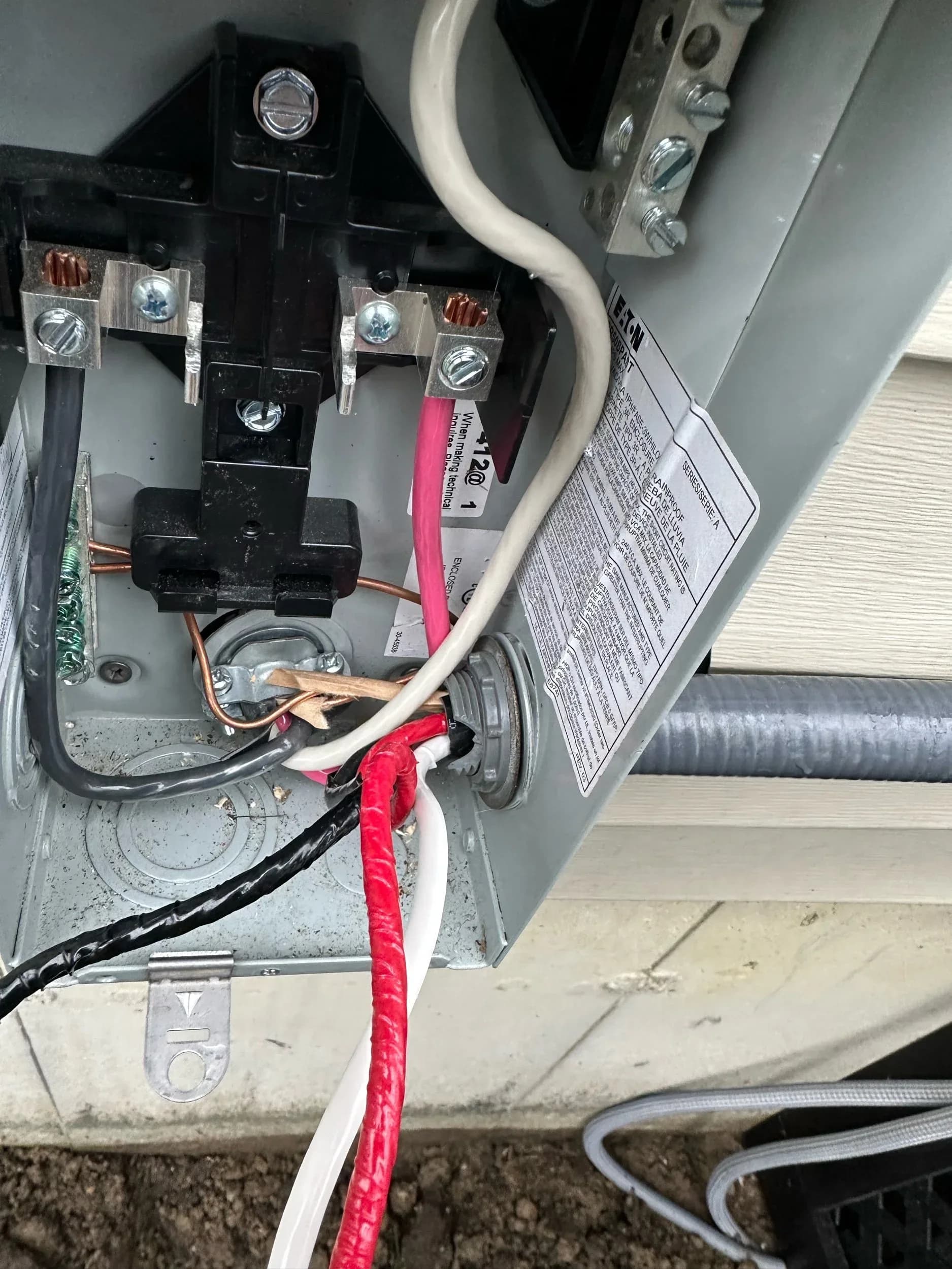 Outdoor Meter Base Panel Wiring Closeup Capital Region