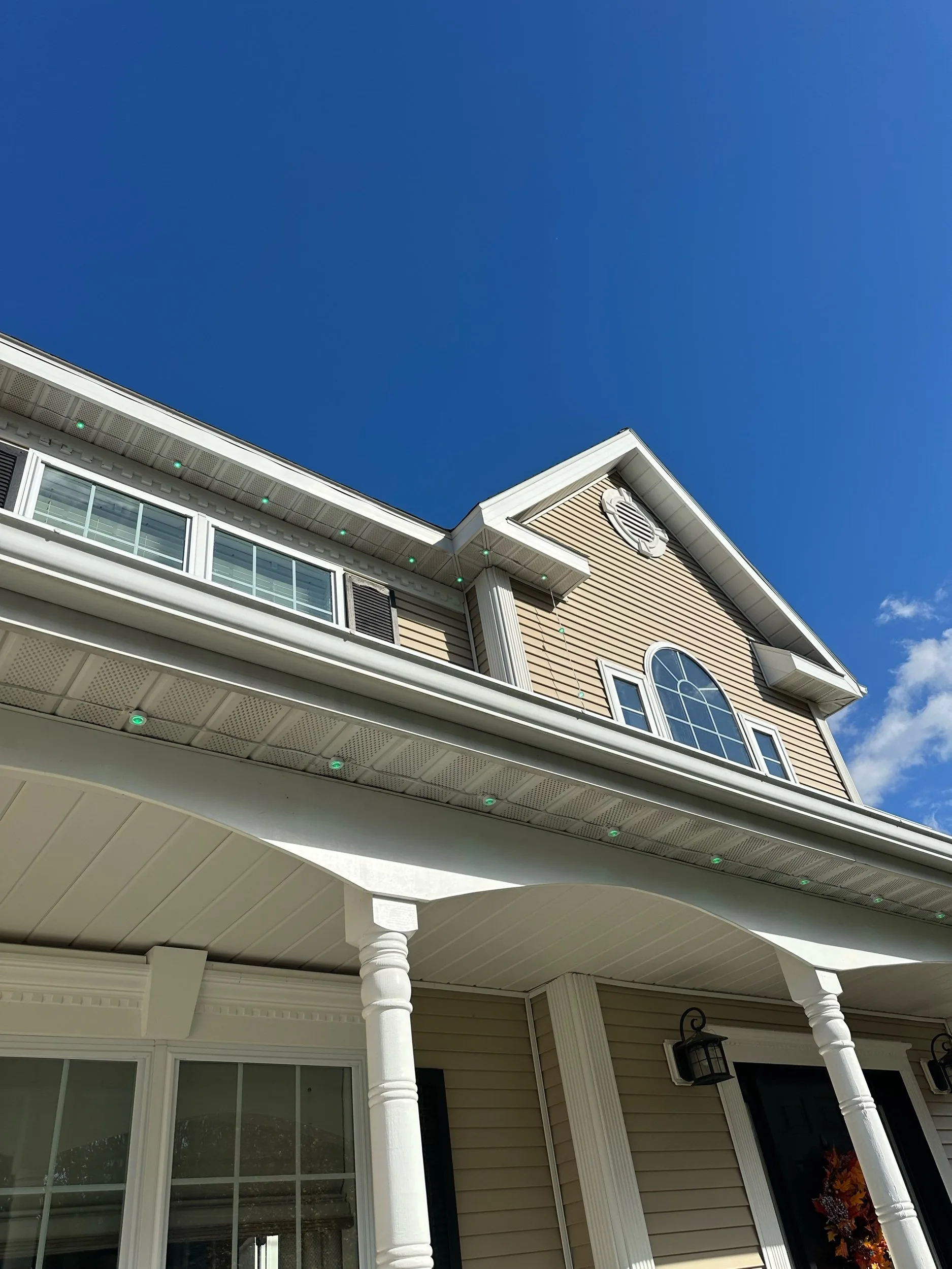 Permanent Accent Lighting Green Test Two Story Home