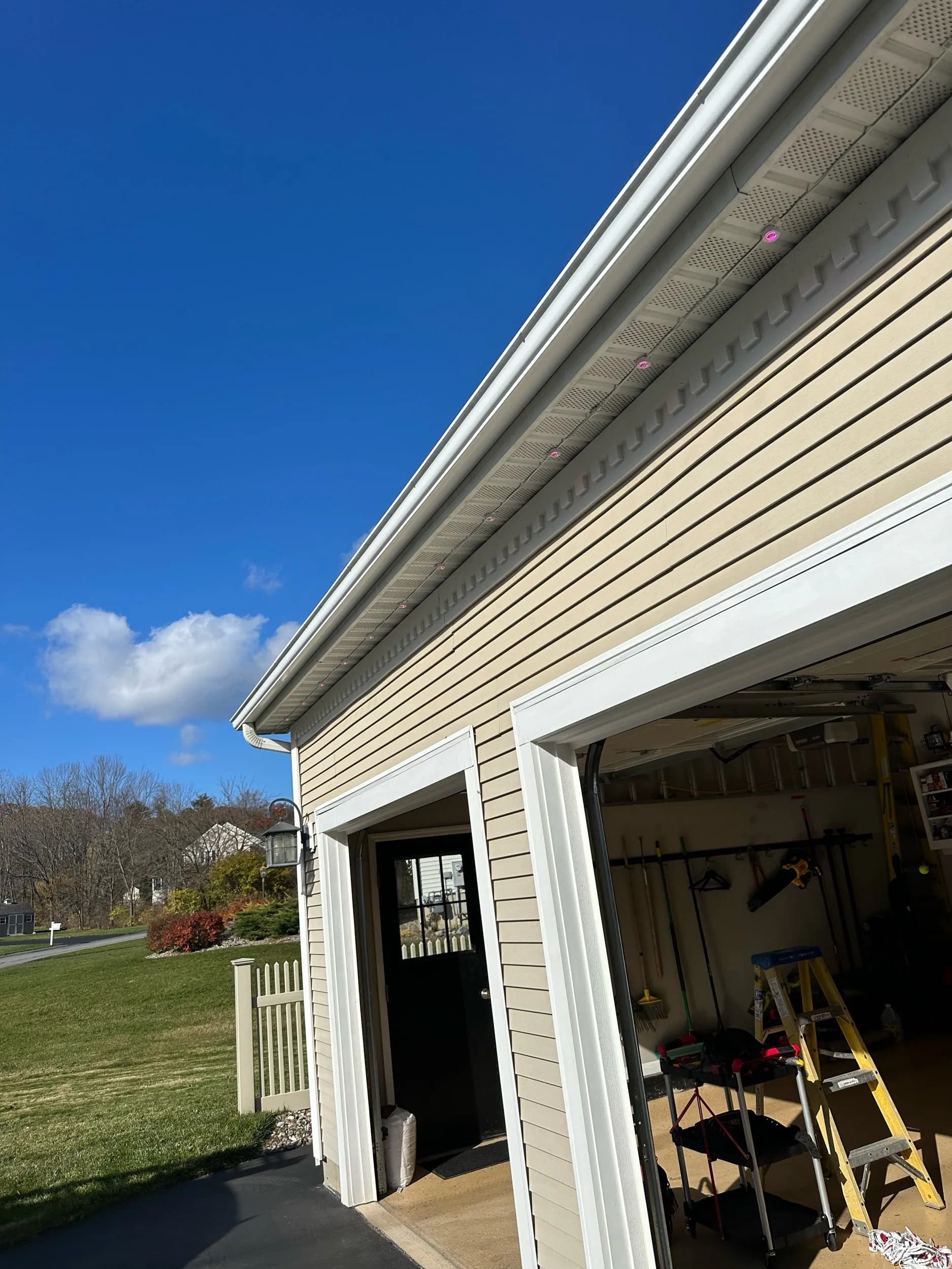 Permanent Soffit Lighting Garage Roofline Pink Test