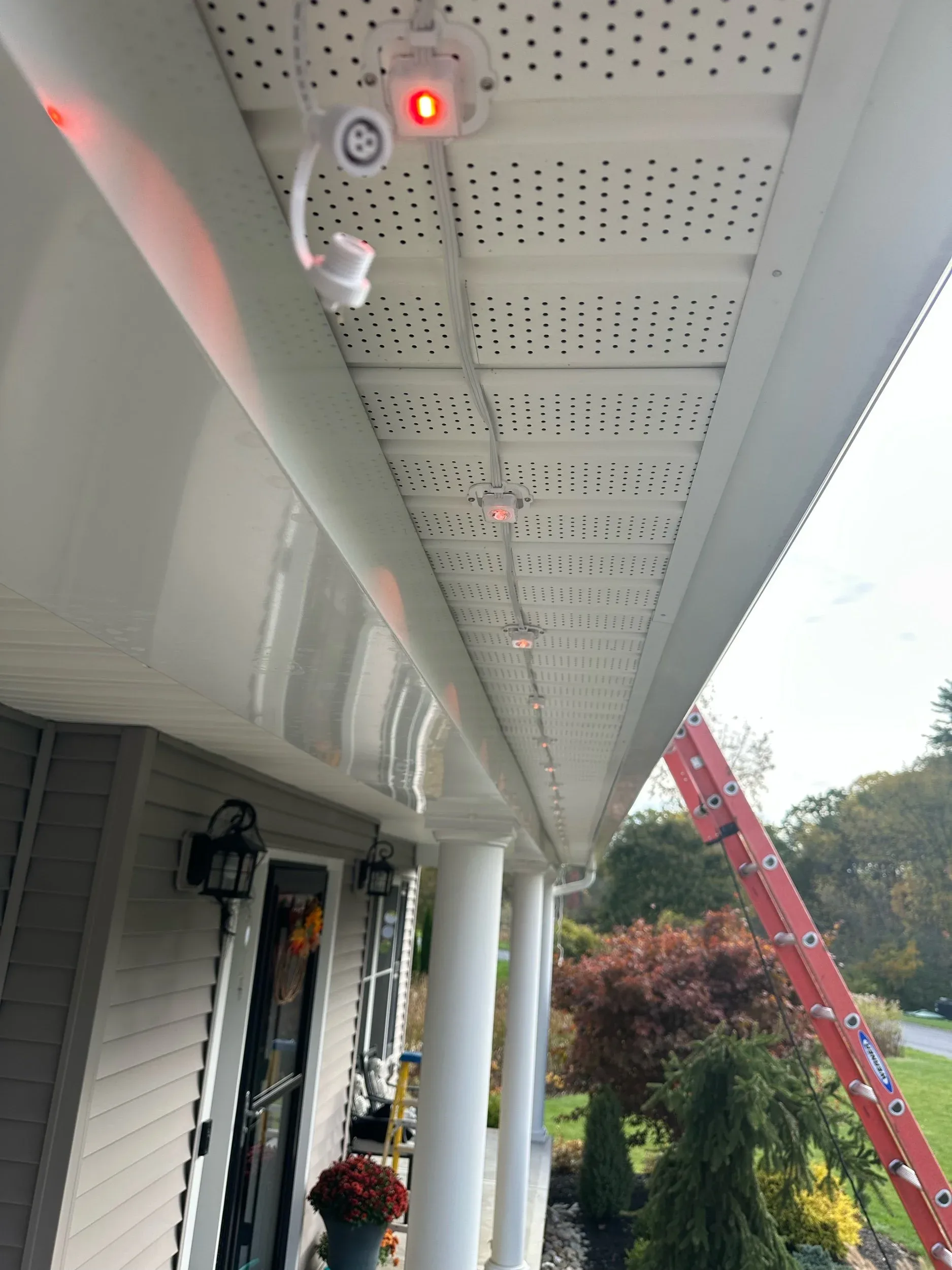 Porch Soffit Accent Lighting Red Glow Test