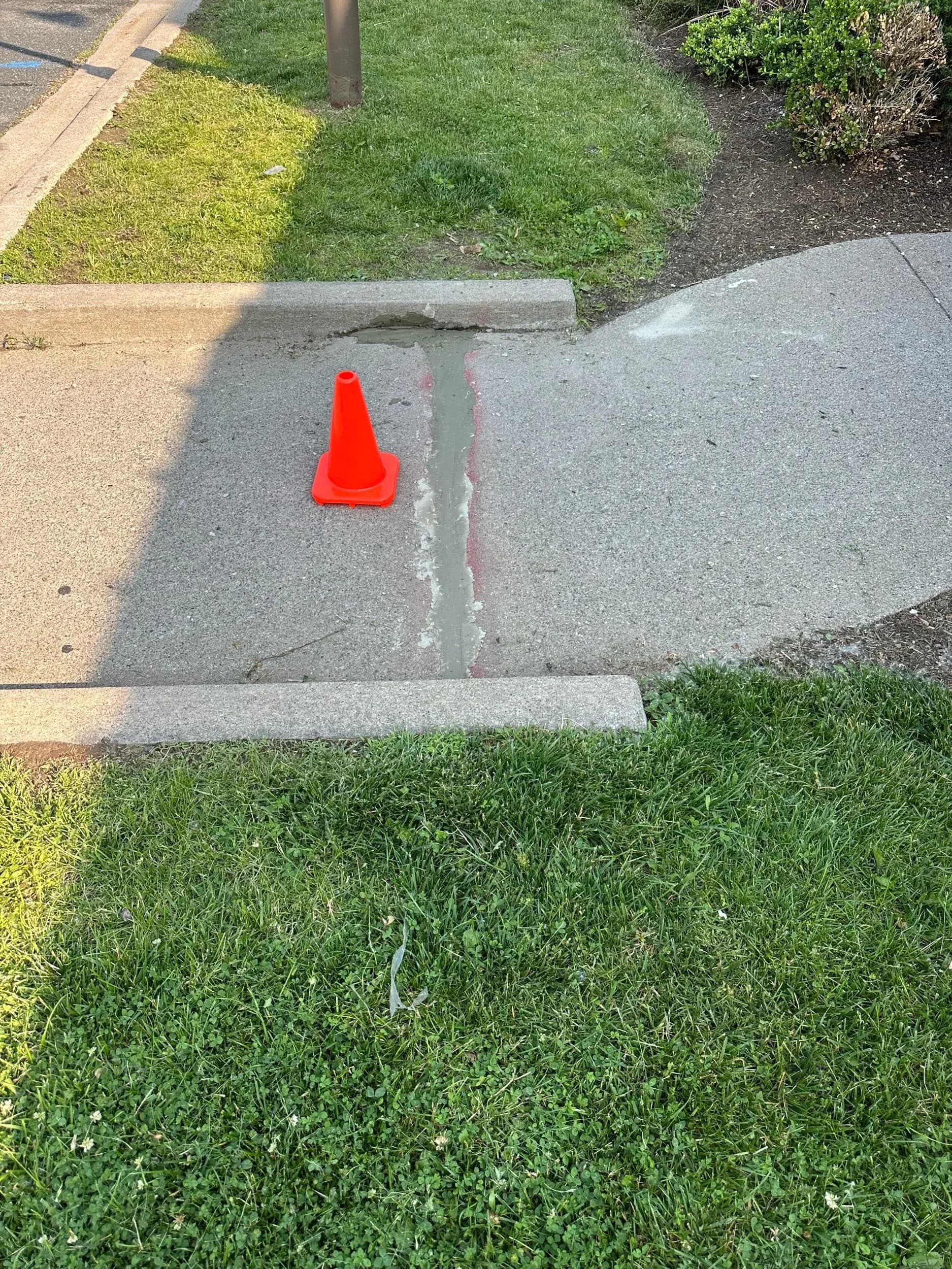 Sidewalk Expansion Joint Crack Repair Curb Cutout