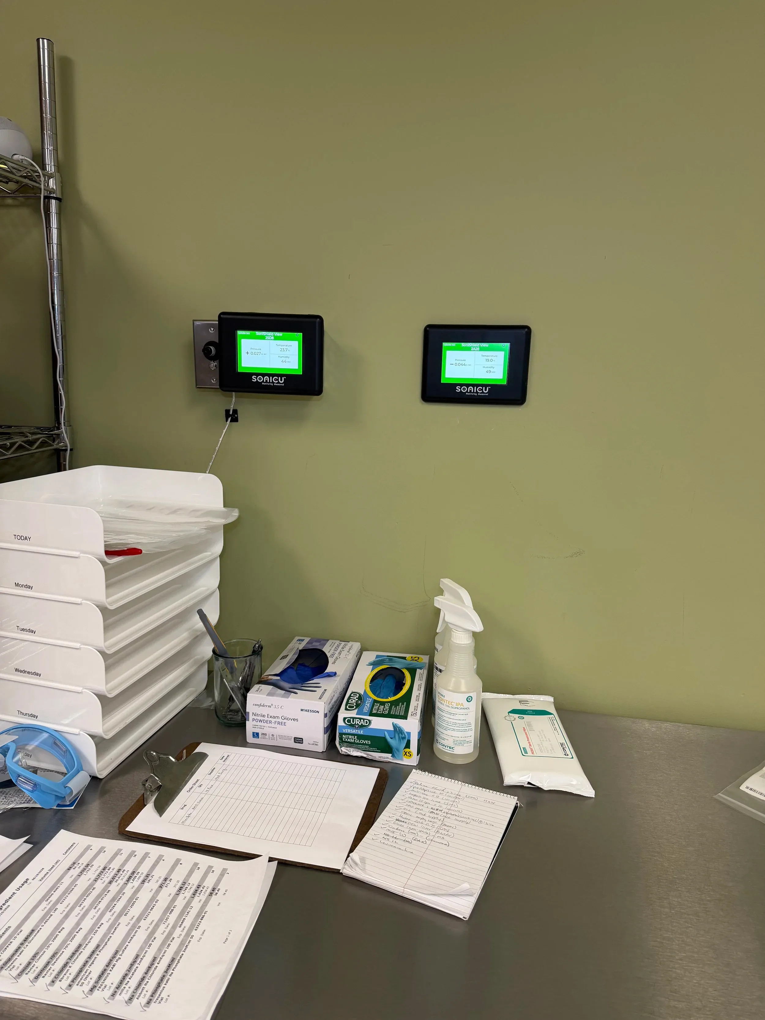 Sonicu Dual Environmental Monitors Pharmacy Supply Room