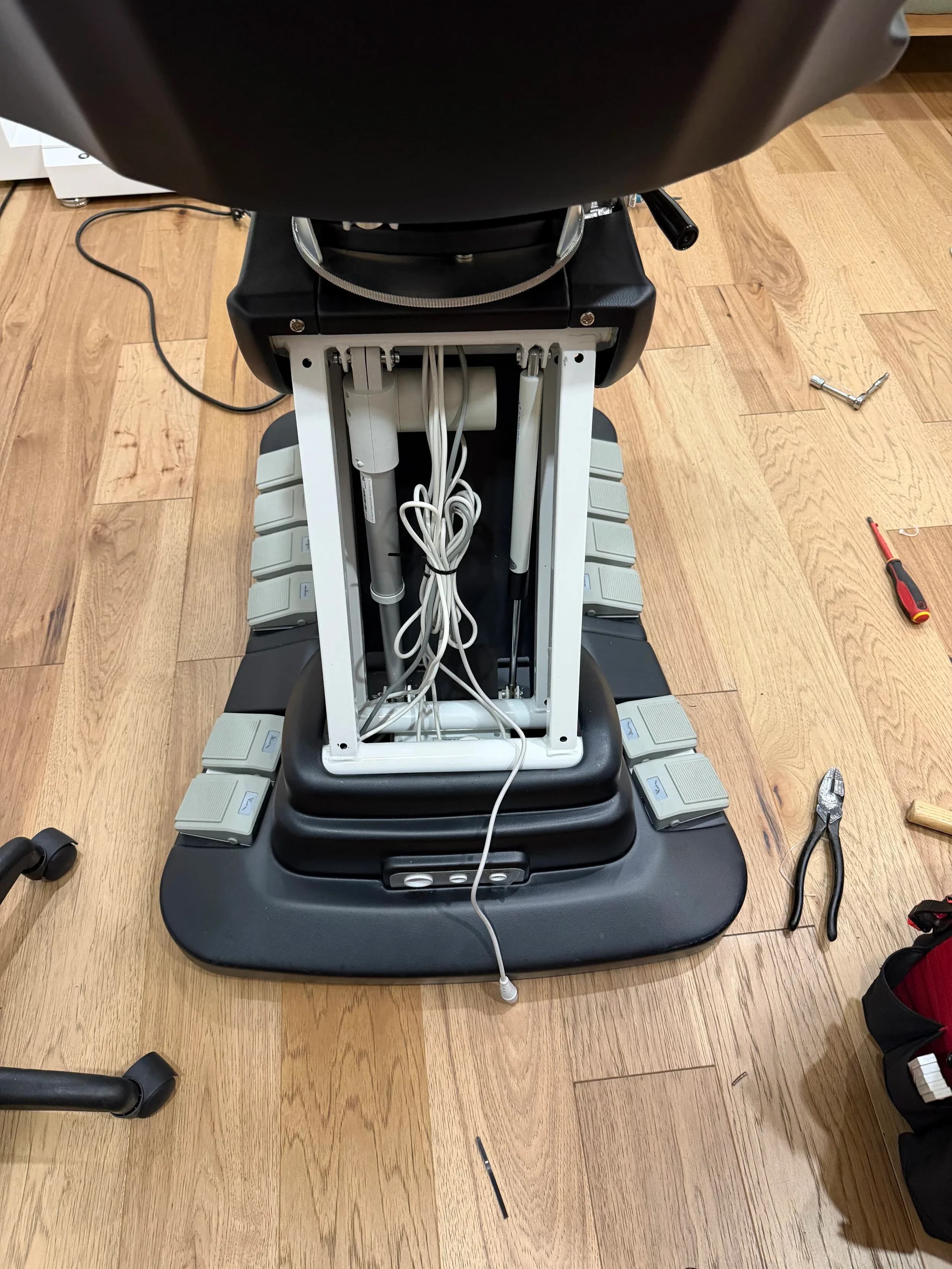 Spa Chair Base Rewiring With Hand Tools