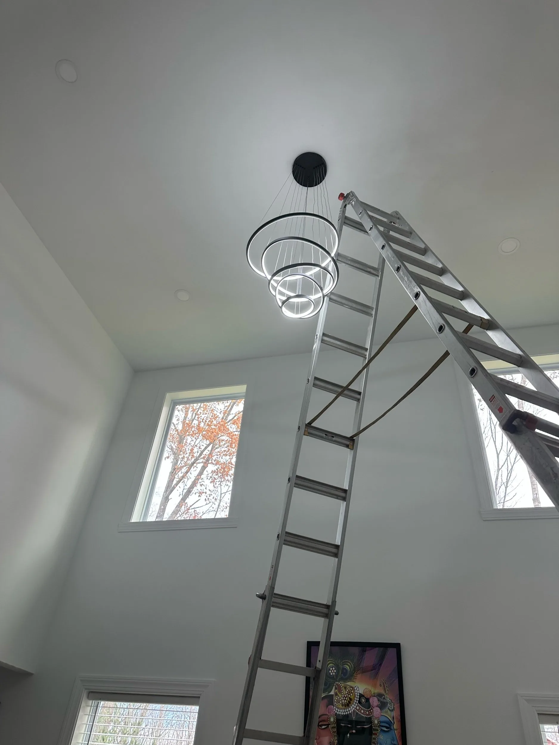 Spiral Ring Chandelier Foyer Overhead Street View