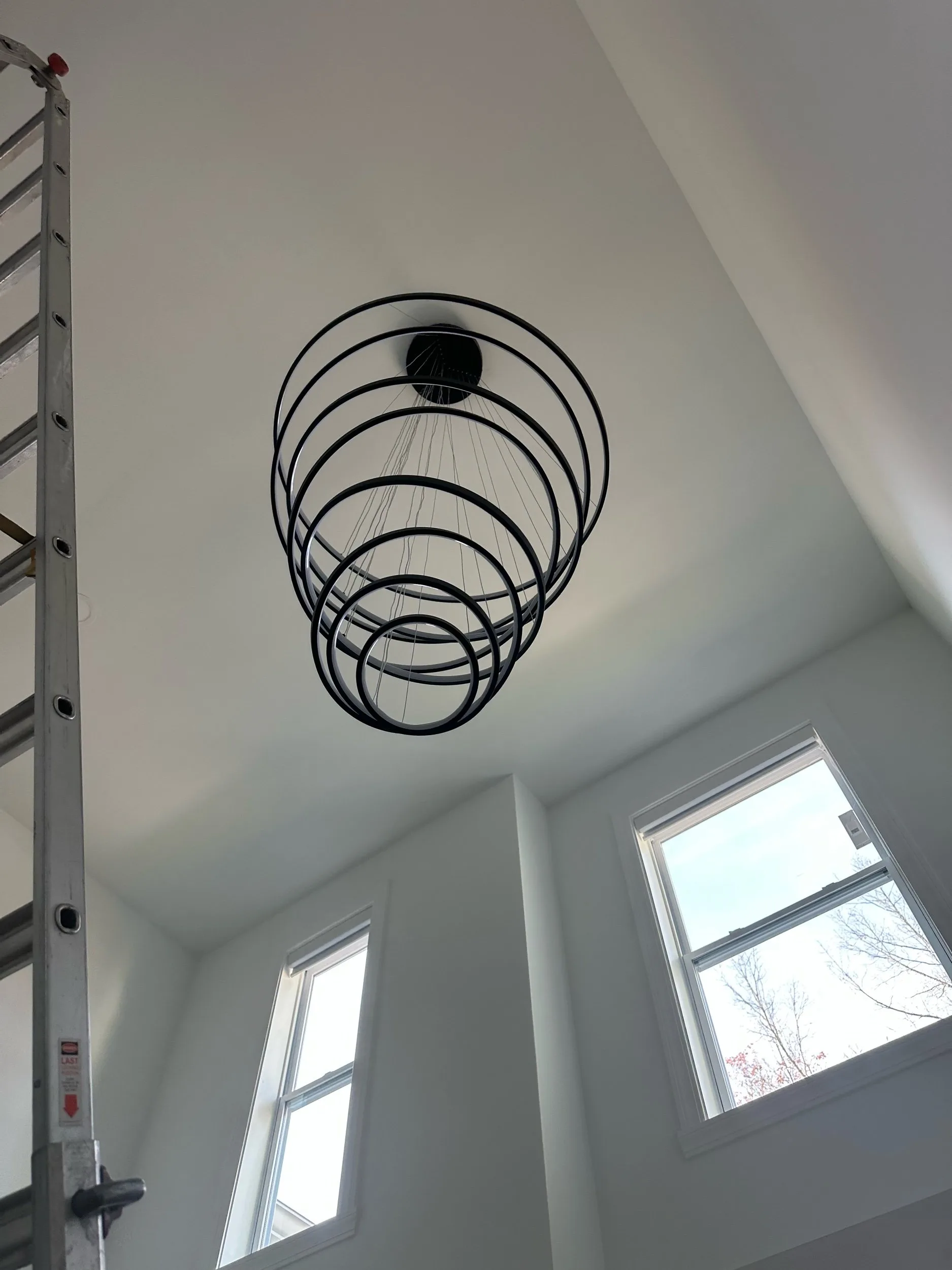 Spiral Ring Chandelier Illuminated Ceiling Mount