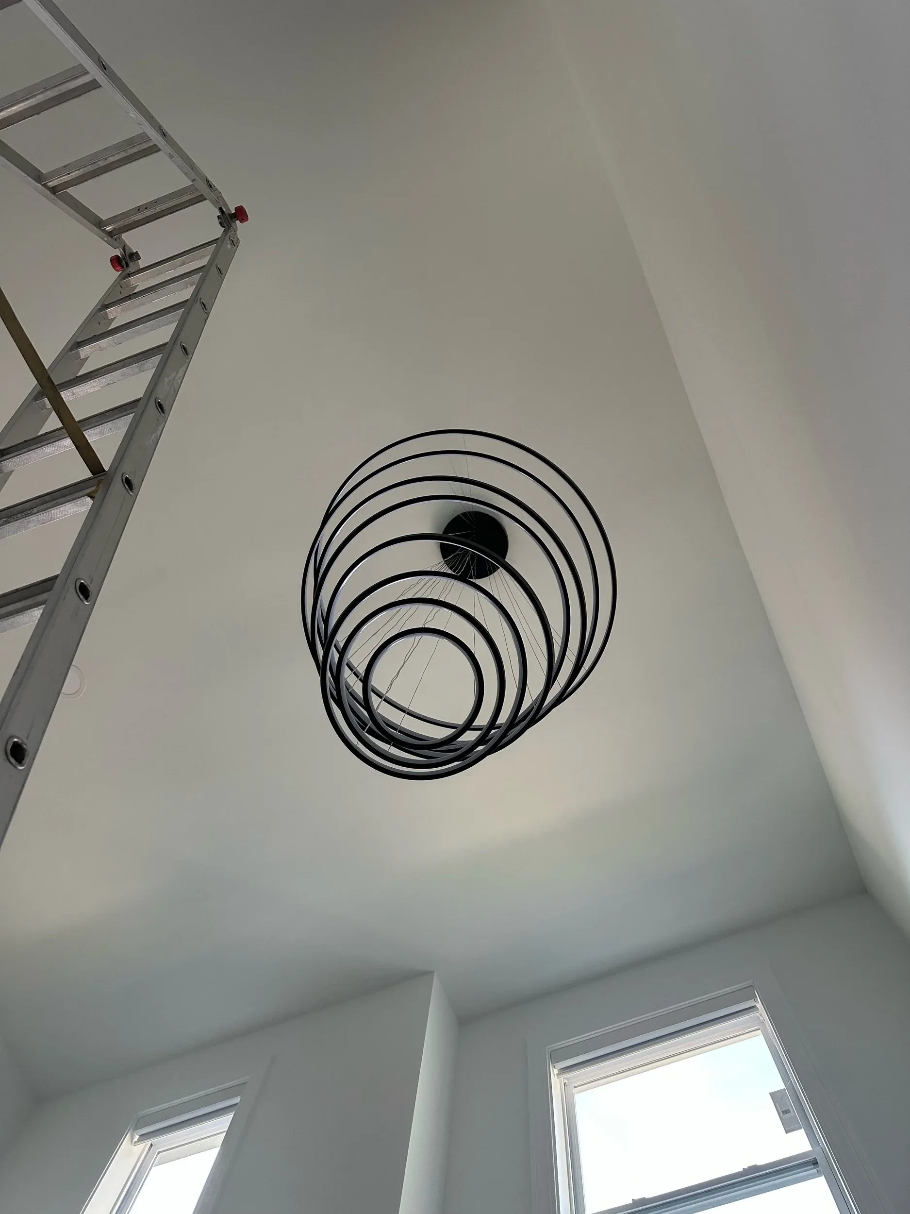 Spiral Ring Chandelier Unlit Straight On View