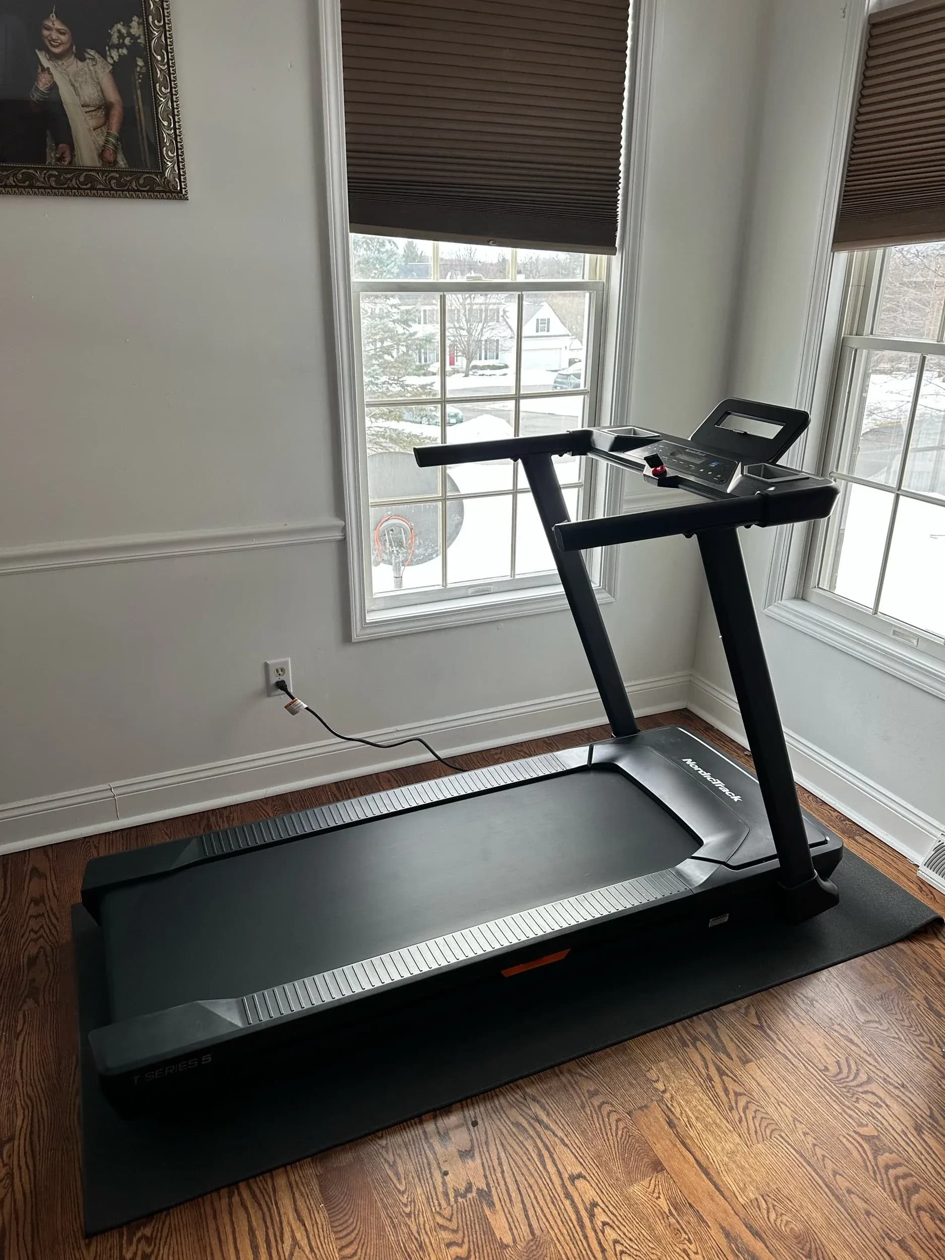 Treadmill Power Cord Plugged Into Wall Outlet