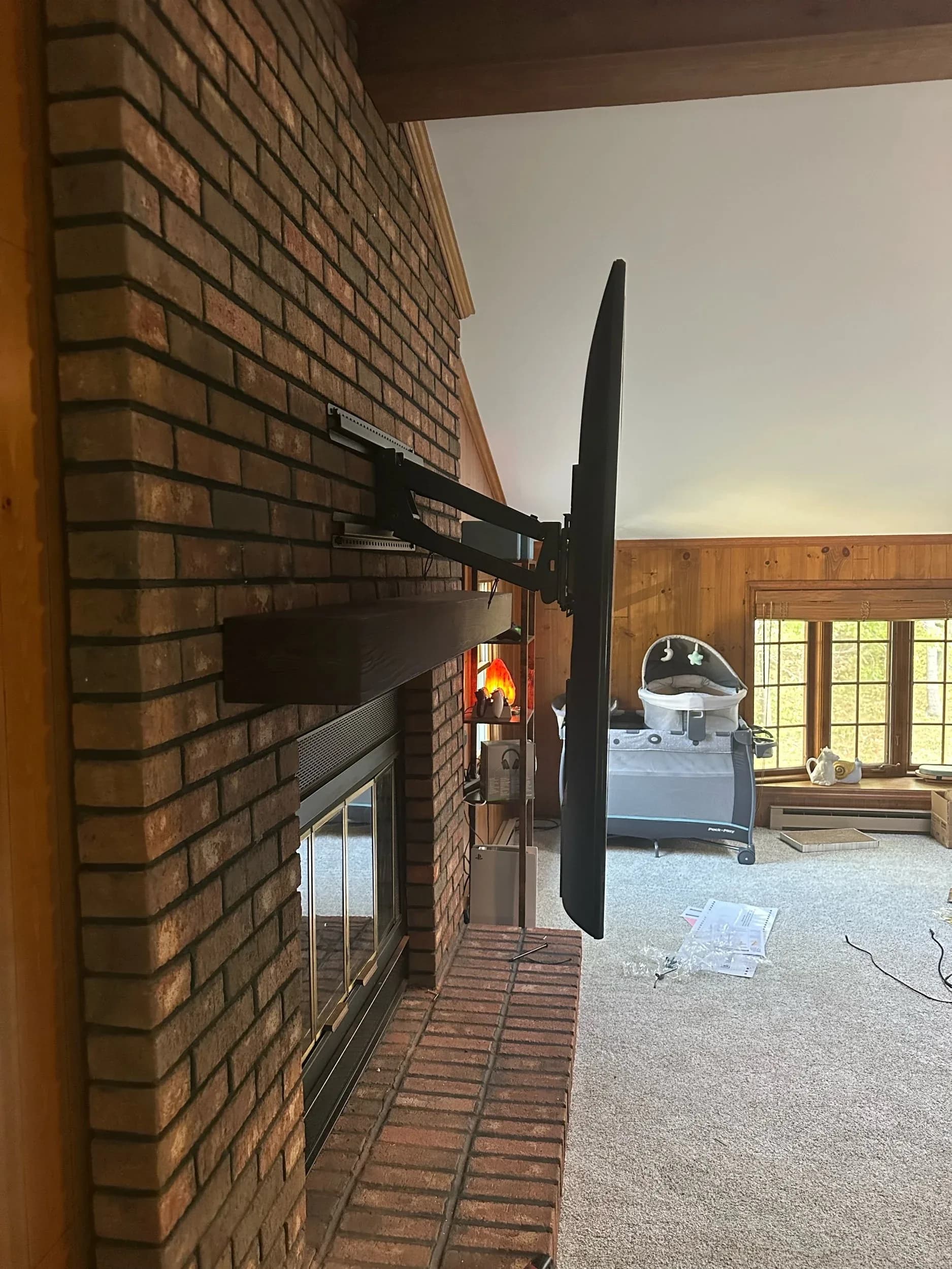 TV Mount Swung Out Baby Bassinet Room