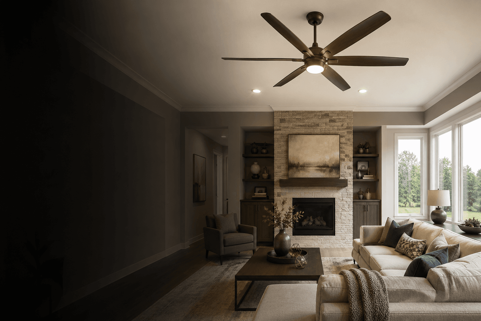 Professional ceiling fan installation and replacement in a residential home