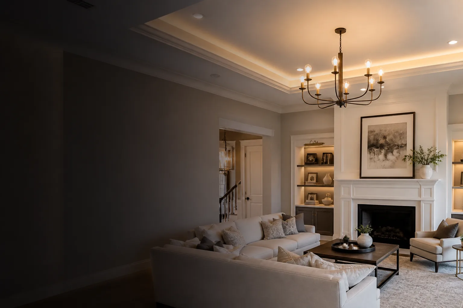 Elegant light fixtures in a premium residential interior