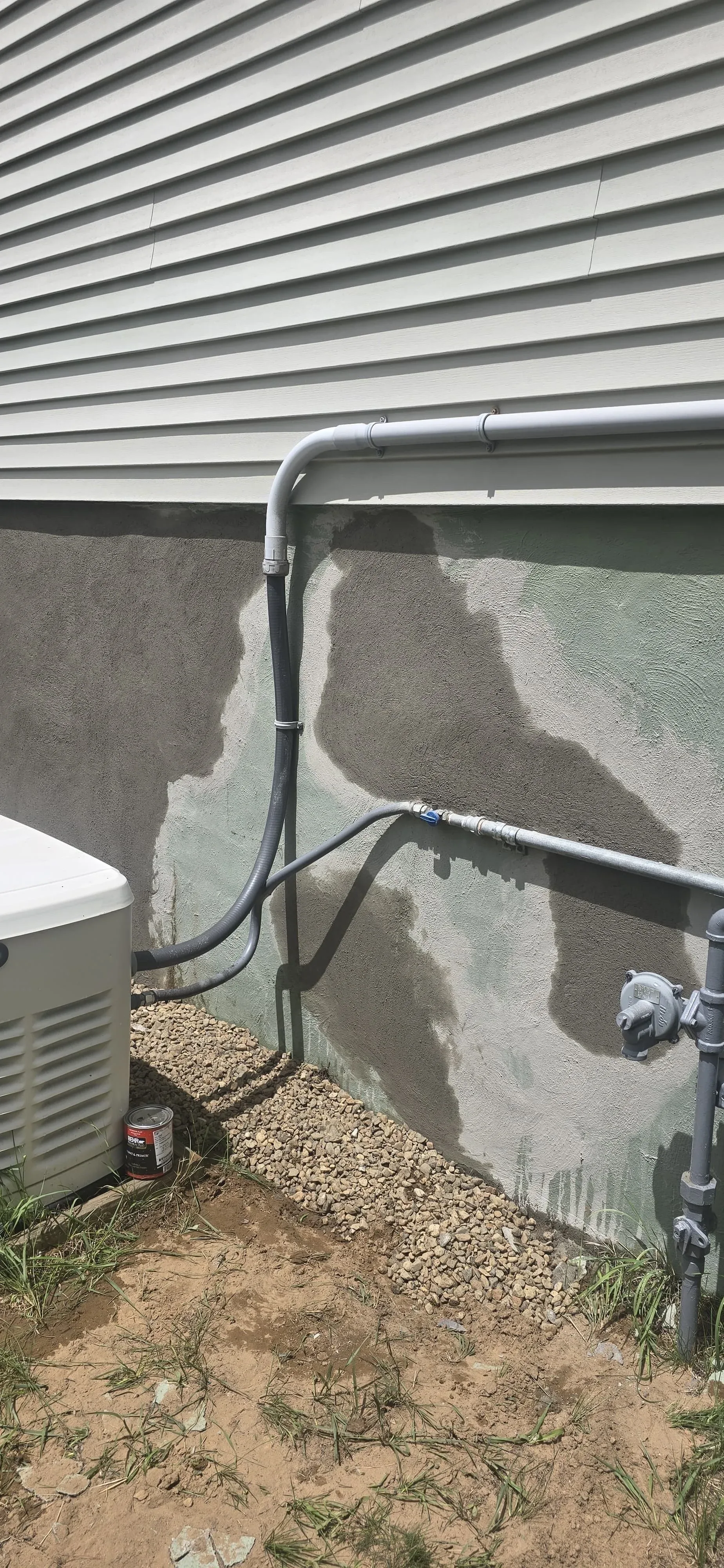 Generator gas line and conduit connections